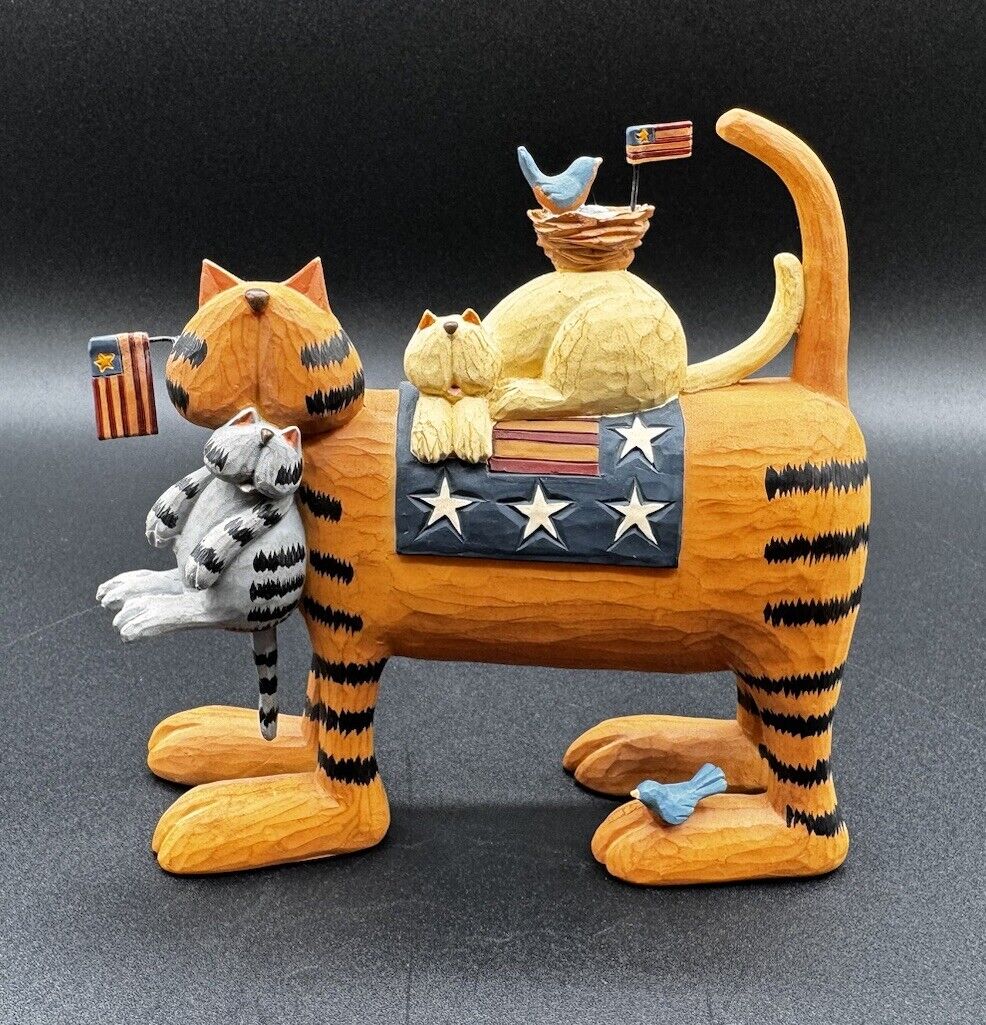 Williraye Studio “Born Free, Raised Proud” Cat Folk Art USA Patriotic WW7864