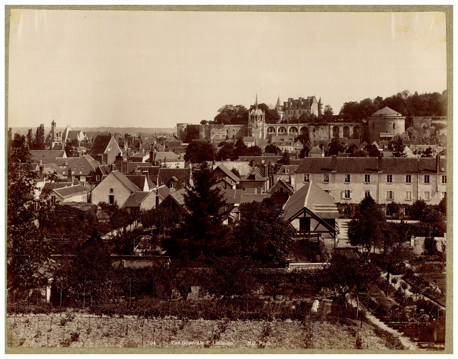 France, Amboise, general view, photo. N.D. Vintage print, albumin print print  
