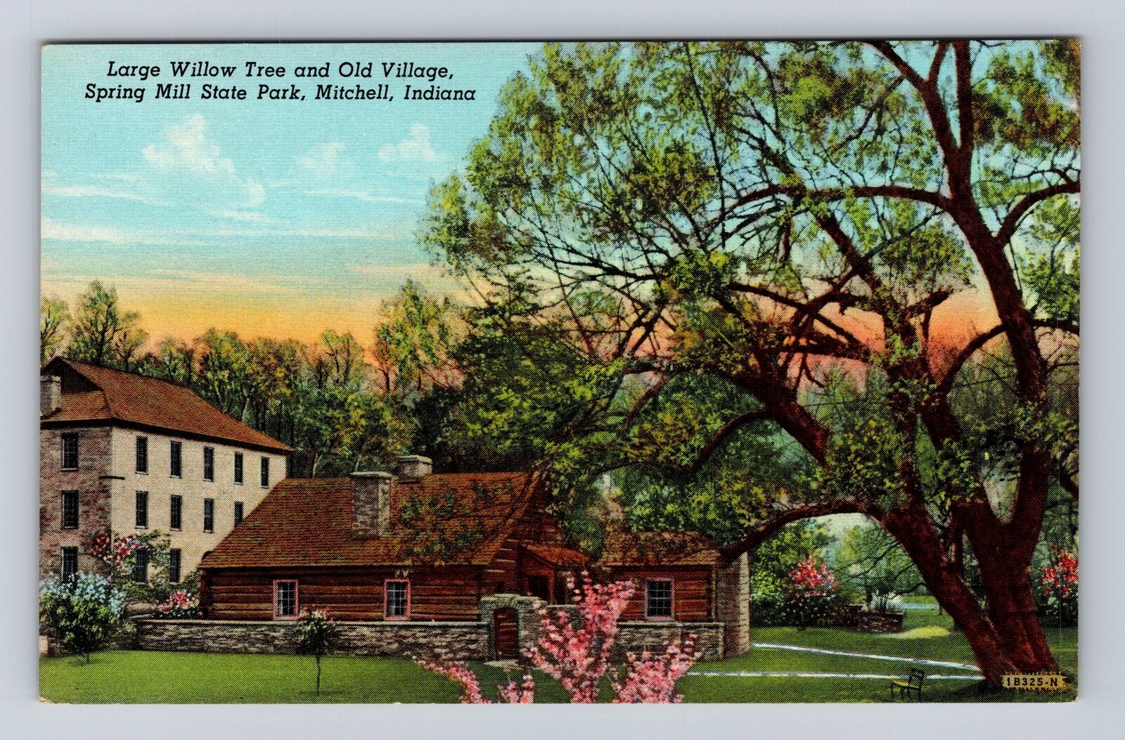 Mitchell IN-Indiana, Old Village, Spring Mill State Park, Vintage Postcard