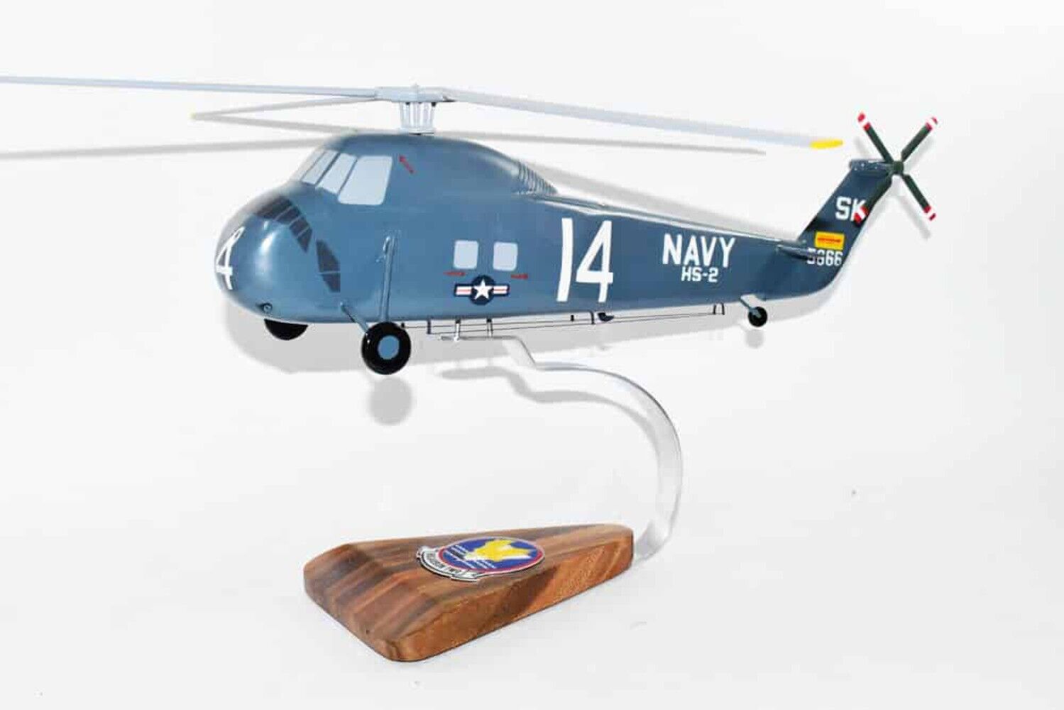 Sikorsky® H-34 HS-2 Golden Falcons Model, Mahogany Scale Model