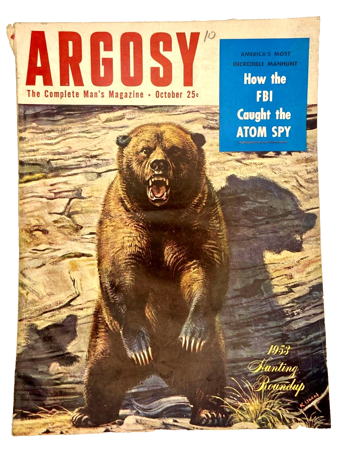 Argosy The Complete Man\'s Magazine October 1953 Hunting Round Up Edition