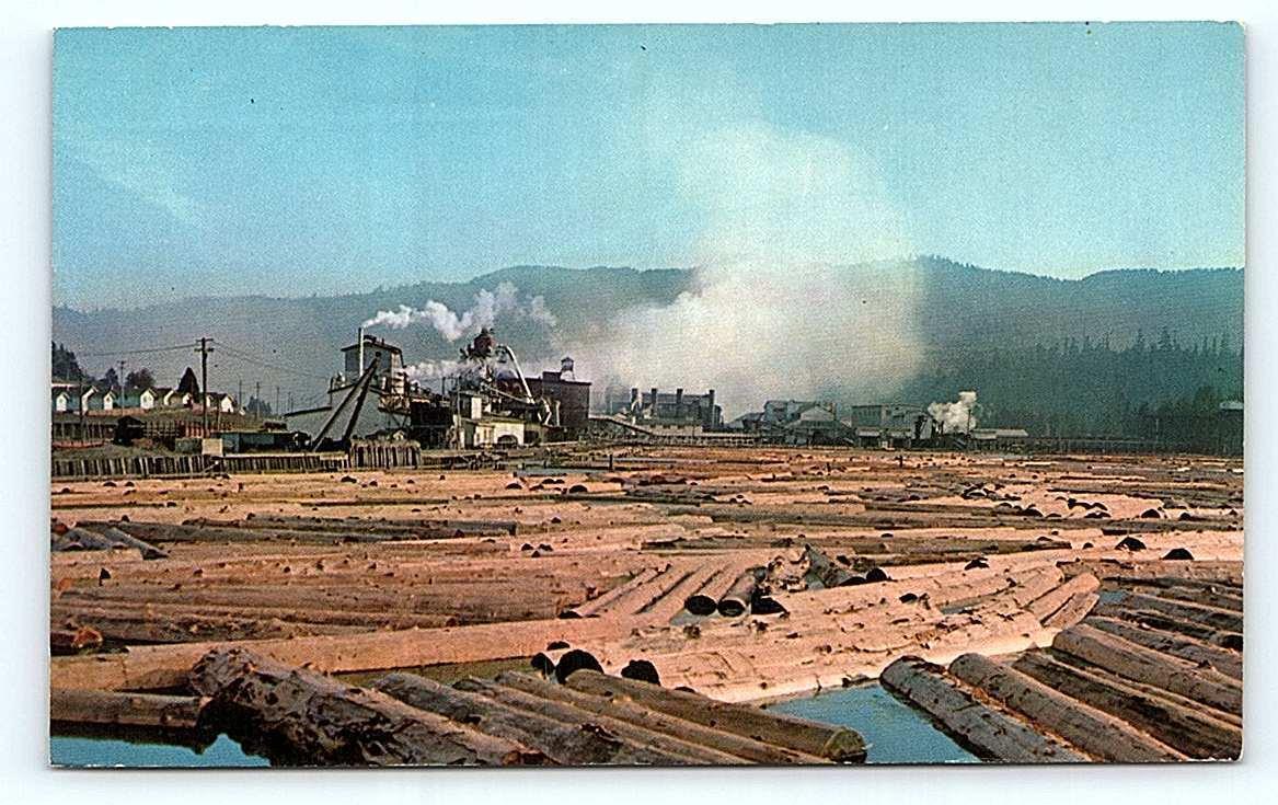 SCOTIA, CA California ~ World's Largest REDWOOD LUMBER MILL 1968 Postcard