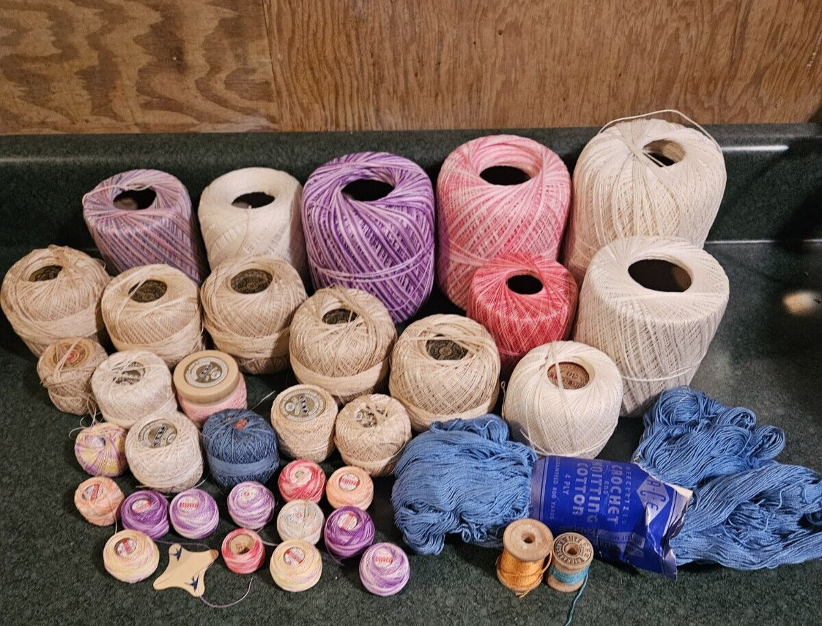 Vintage Lot of Tatting Crochet Thread 30+ Spools J & P Coats, Star