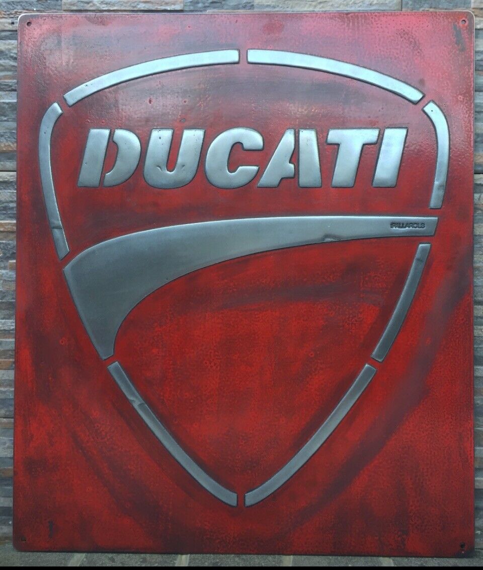 vintage Ducati Metal Sign For Garage