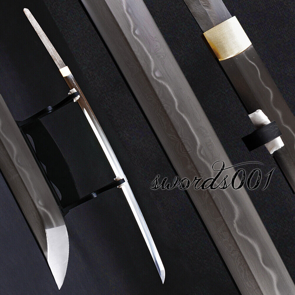 Real Hamon Clay Tempered Folded T10 Steel Samurai Sword Katana Bare Naked Blade