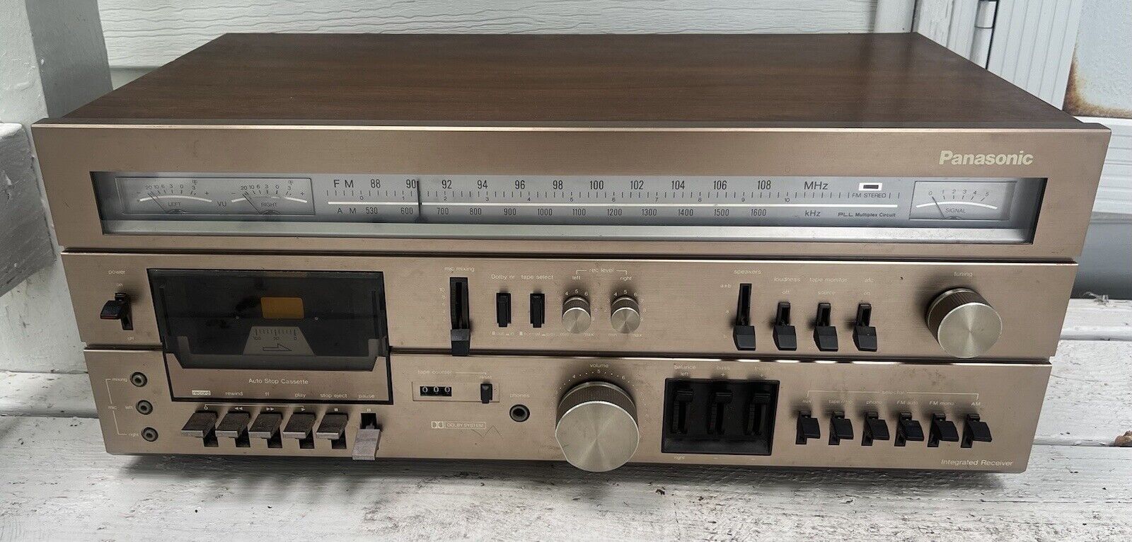 Panasonic RA-7500 AM-FM Stereo Receiver Cassette Tape Recorder Vintage Tested