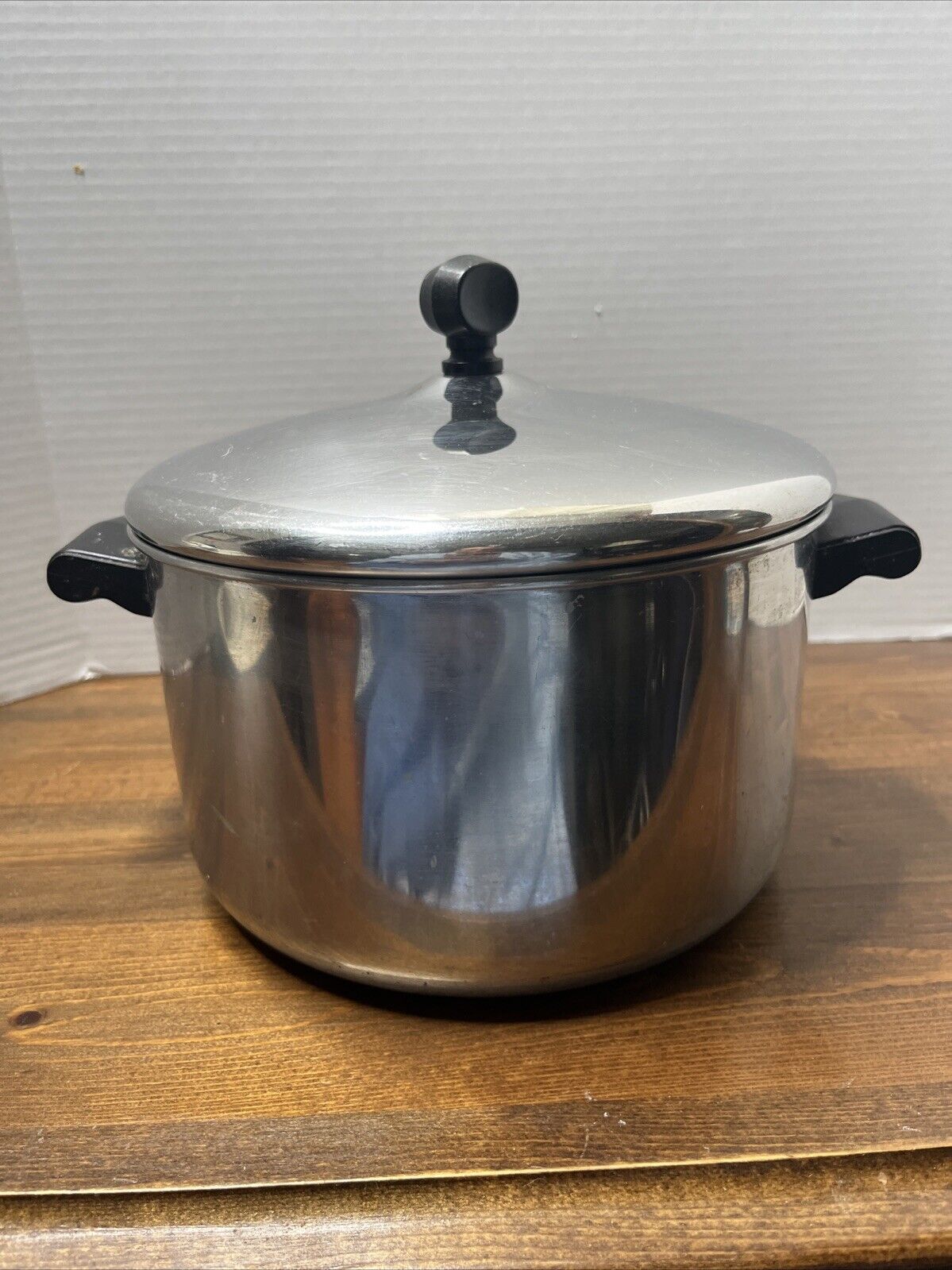 Vintage Farberware Aluminum Clad 4 qt Stainless Steel Stockpot With Lid USA