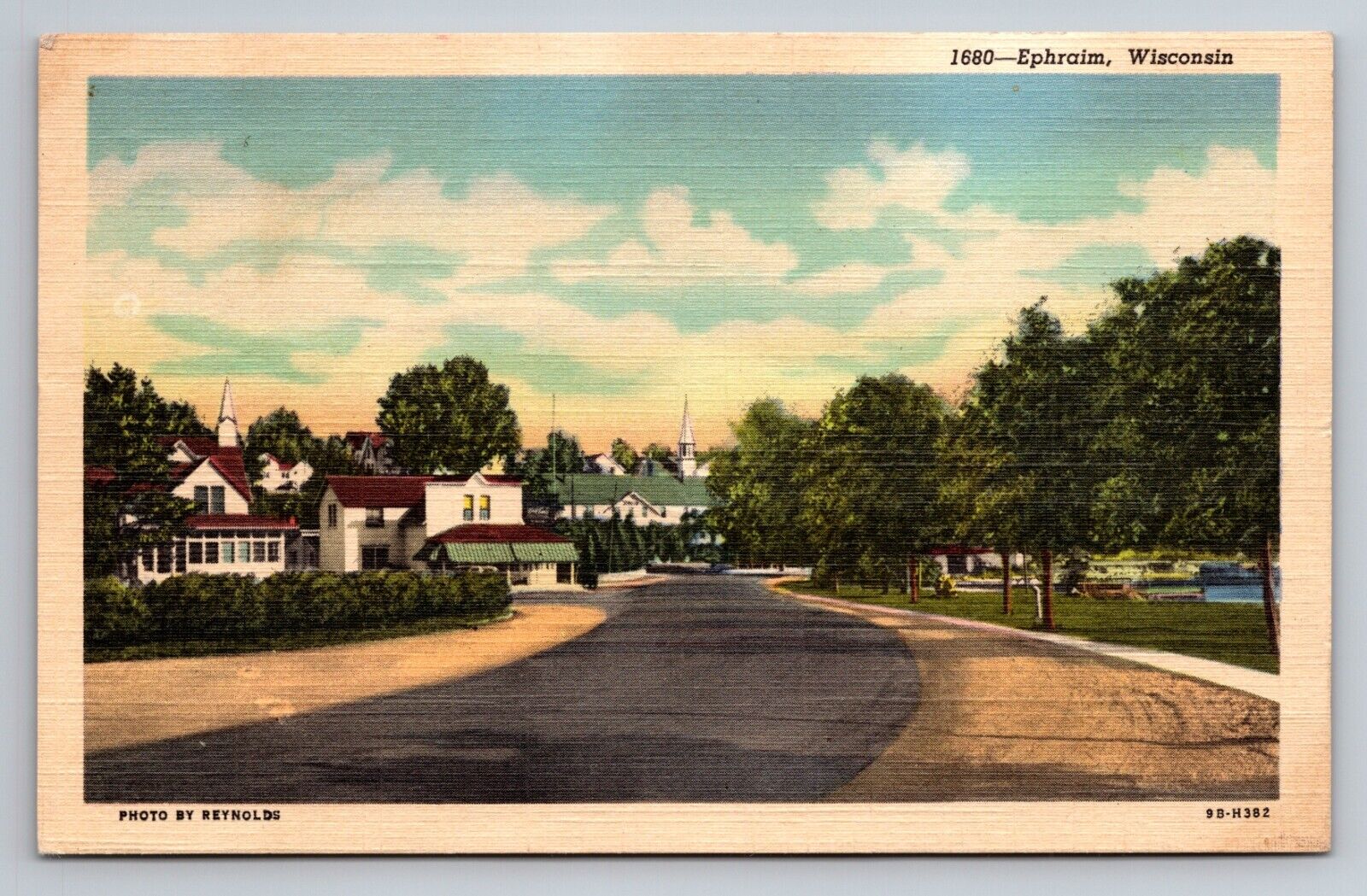 Ephraim Wisconsin Vintage Posted 1951 Linen Street View