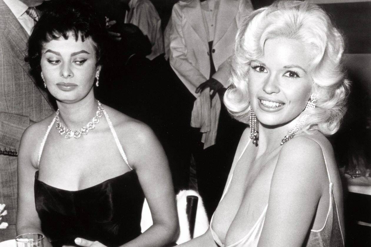 Classic 1957 SOPHIA LOREN & JAYNE MANSFIELD at a Party Picture Photo 8.5