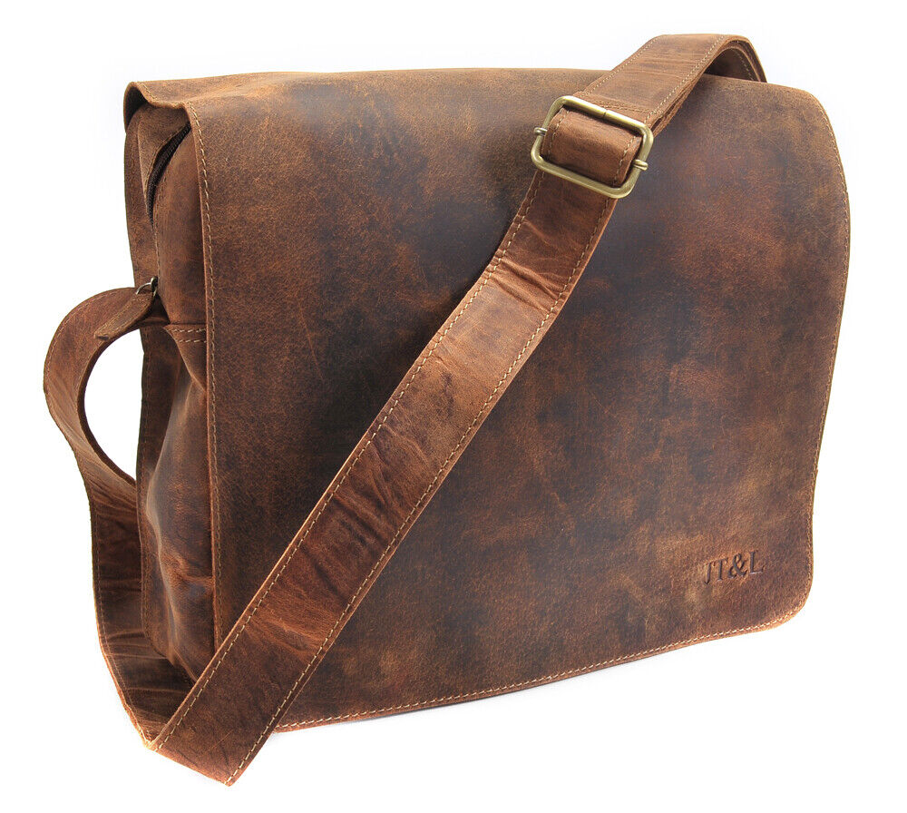 Vintage Leather Messenger Bag with Premium Leather