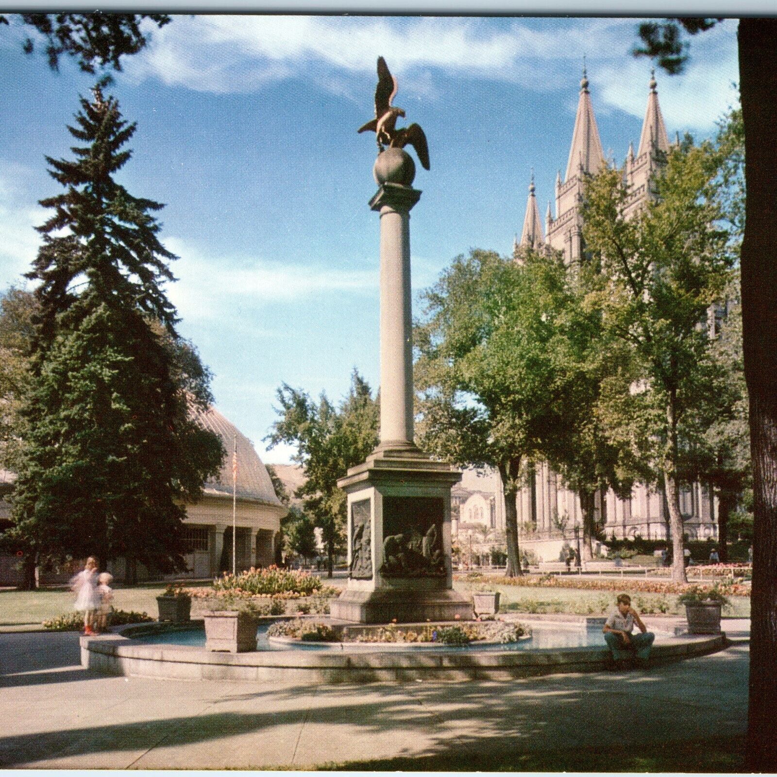 c1950s Salt Lake City Utah Sea Gull Monument Temple Square Kodachrome Photo A227