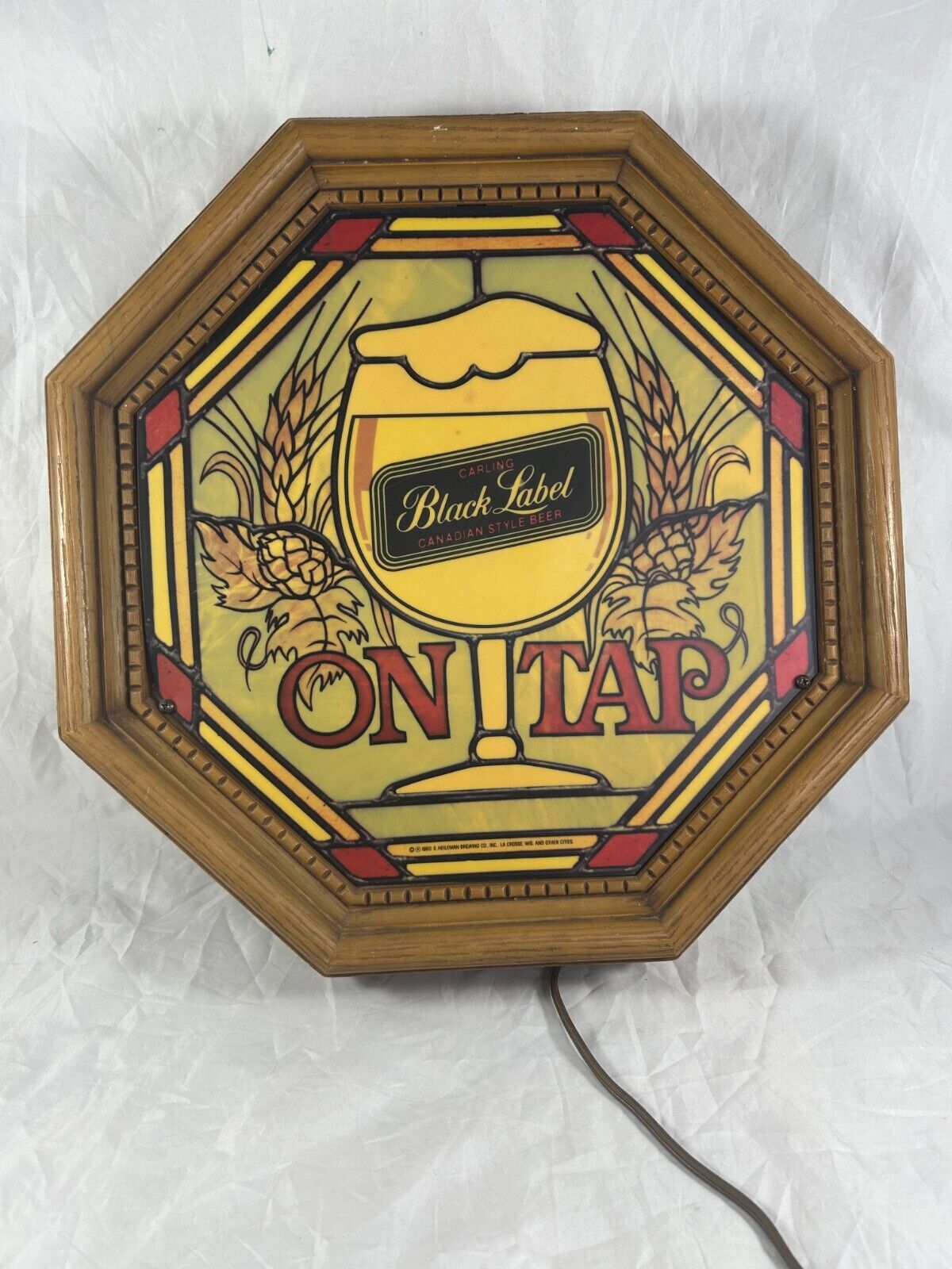 Vintage CARLING BLACK LABEL  Lighted Beer Sign 1980 On Tap Nice