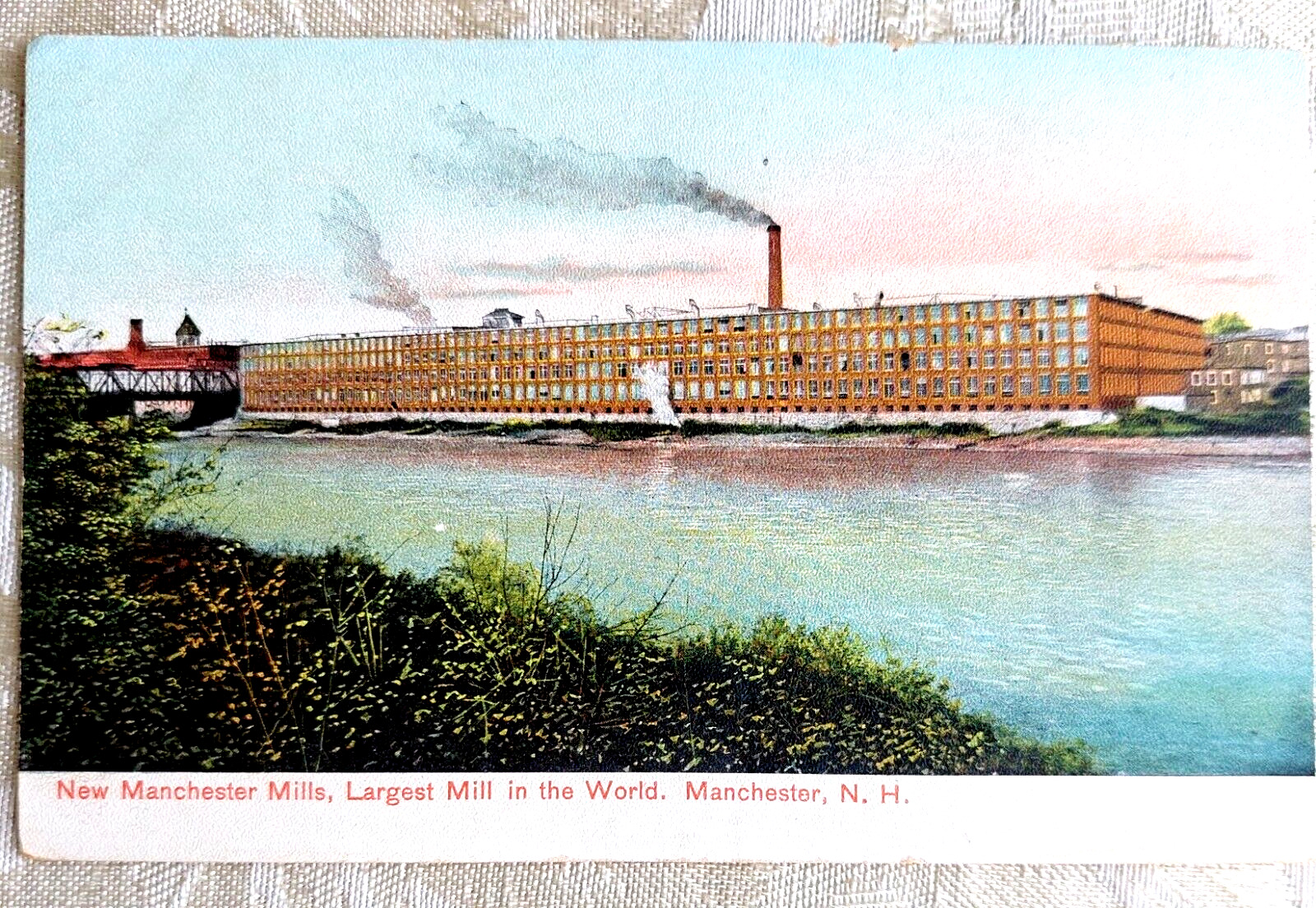 Manchester N.H. Industry Vintage RPPC Postcard New Manchester Mills #P1