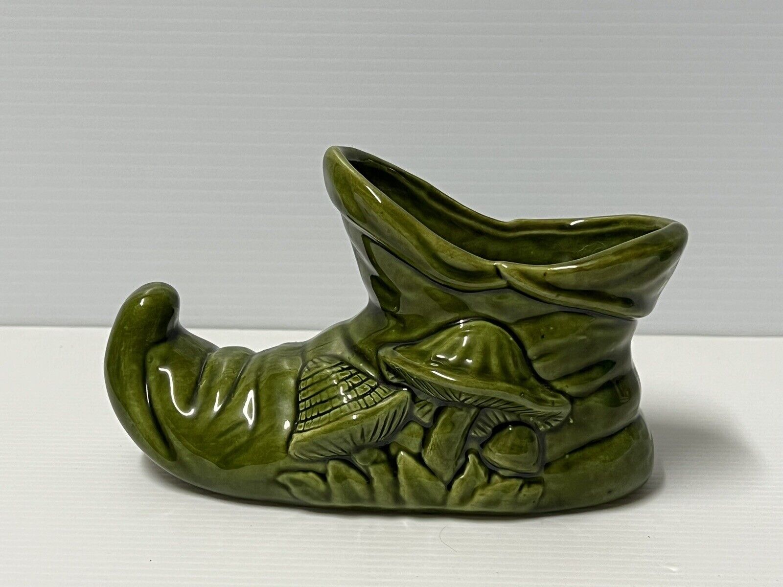 VTG 1970s 80’s MUSHROOM Elf Pixie Gnome Shoe BOOT Succulent Planter Vase Ceramic