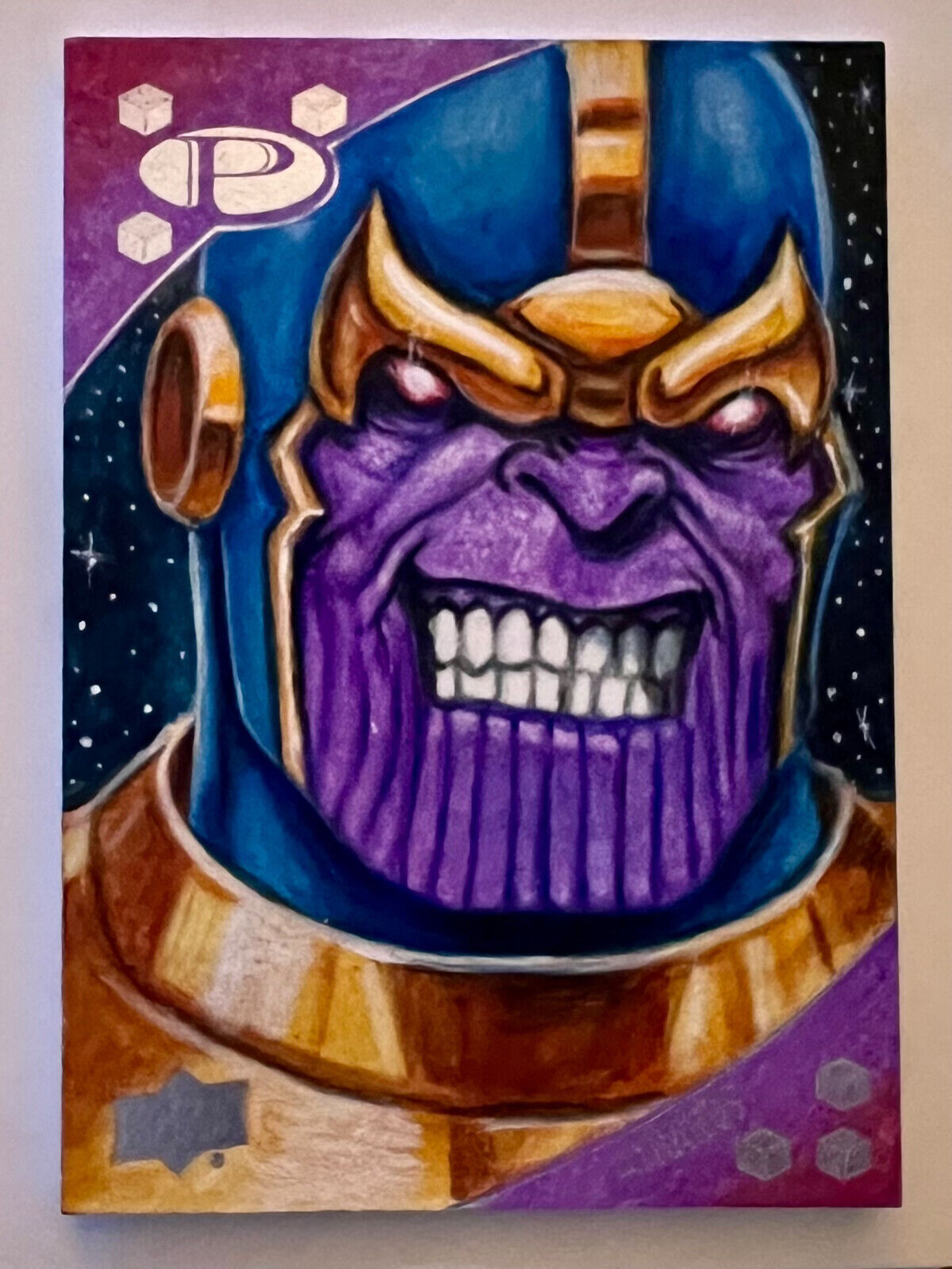 2017 Upper Deck Marvel Premier Sketch Card - Thanos by Artist Monica RAVENWOLF