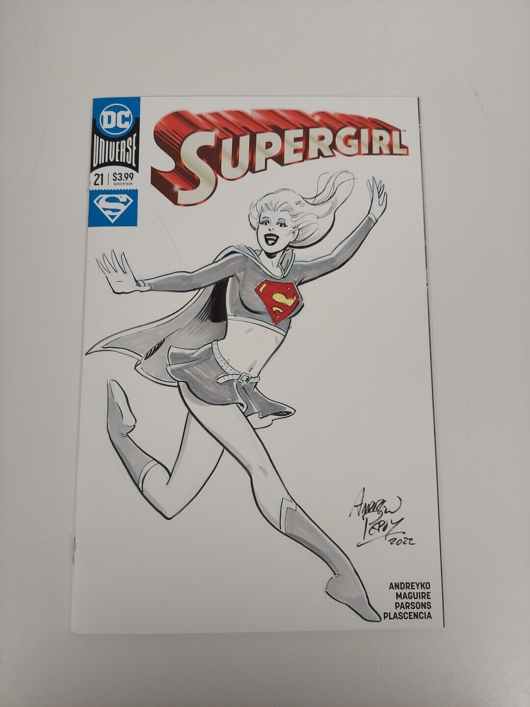 Supergirl OA Original Art Sketch On Blank Cover By Andrew Pepoy 2022