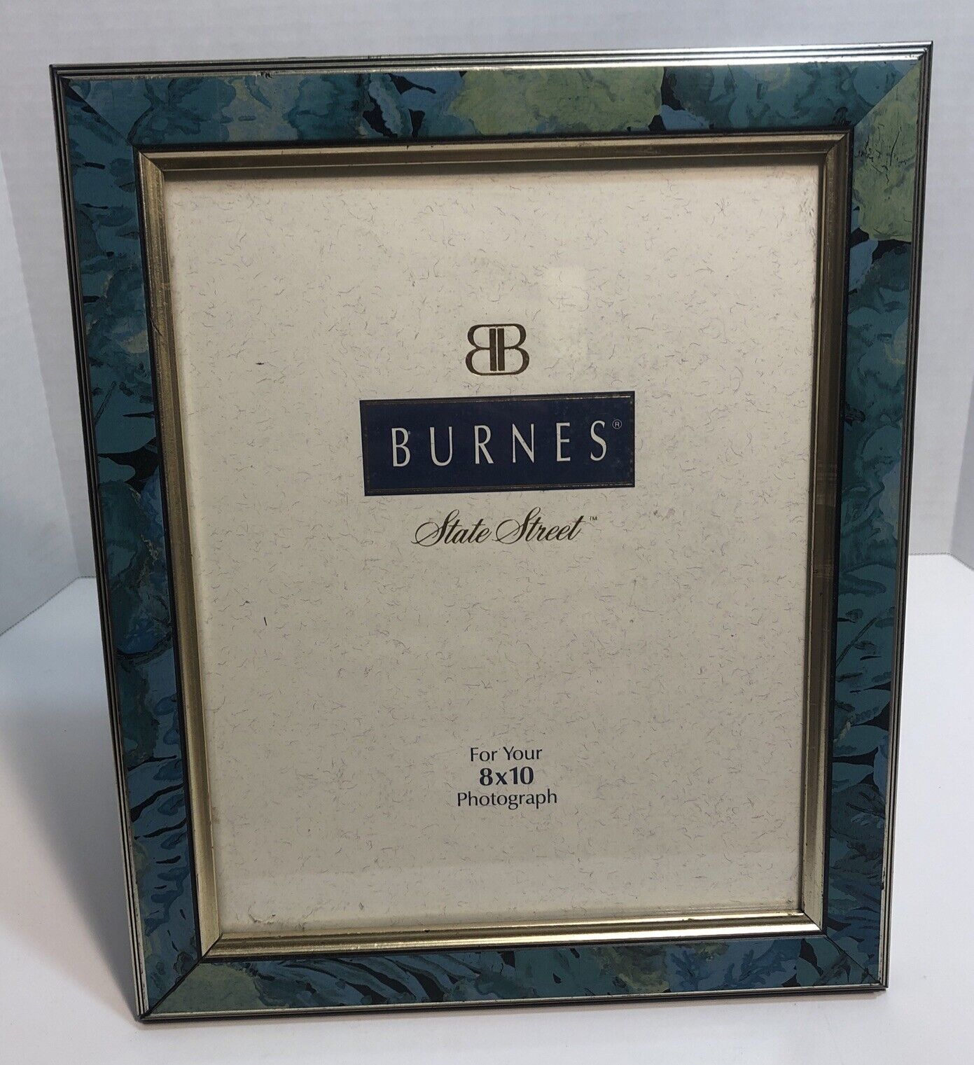 8x10 Burnes Vintage Blue Floral Designed Wood Wooden Picture Frame