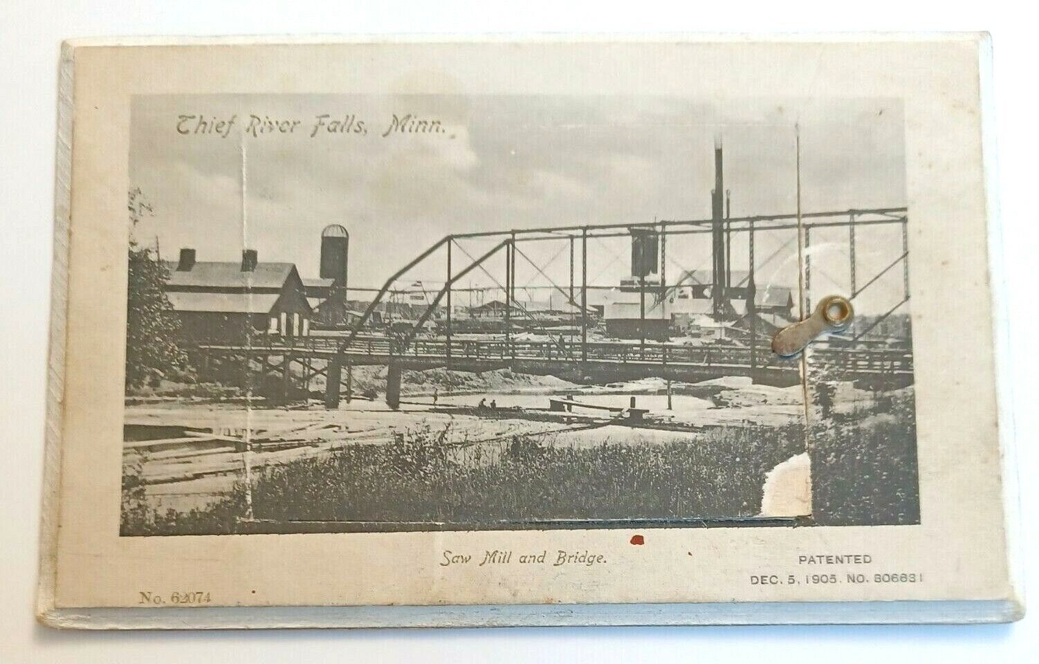Fold-Out Latch Door Mechanical Postcard Thief River Falls Minnesota MN UNP D5