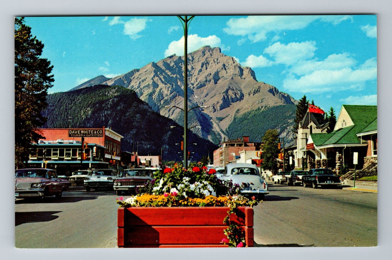 Banff-Alberta, Banff Main Street, Advertisment, Vintage Postcard