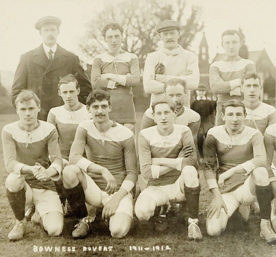 Rare 1911 RPPC Postcard Soccer / Football Team Britain Bowness Rovers Sports