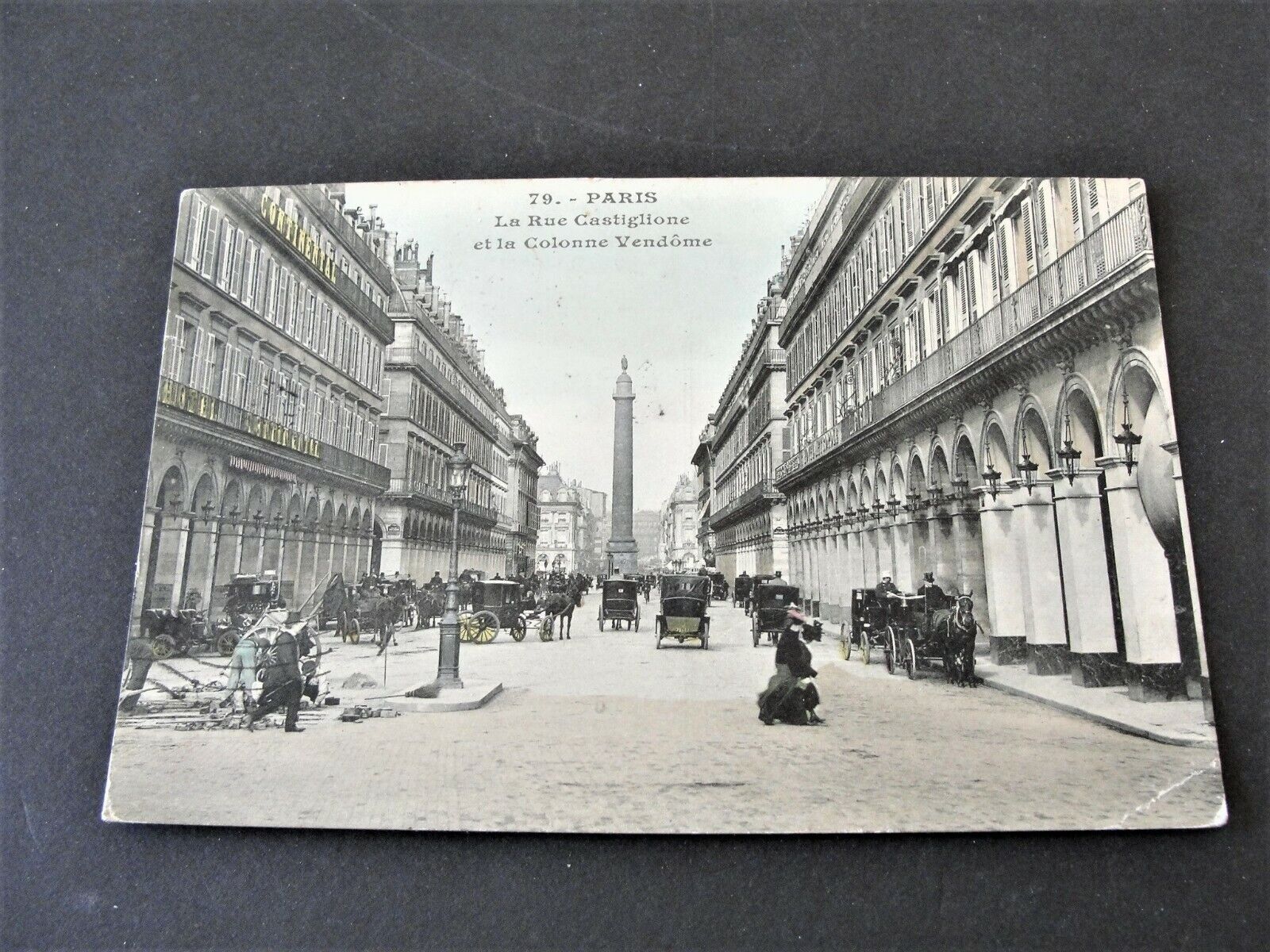 PARIS-Rue de Castiglione Colonne Vendôme, France-1908 Postmarked Postcard. RARE.