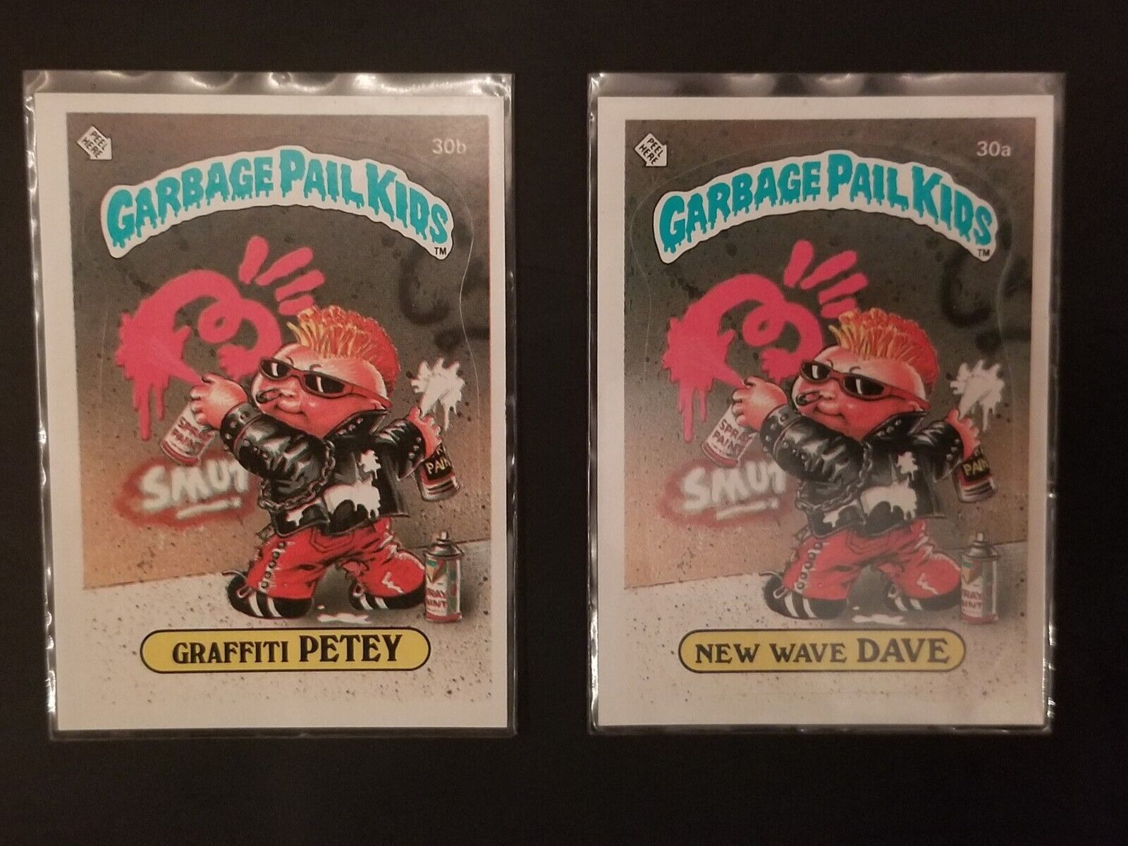 1985Garbage Pail Kids (GPK) OS 1 (30B) Graffiti Petey&New wave dave. Topps