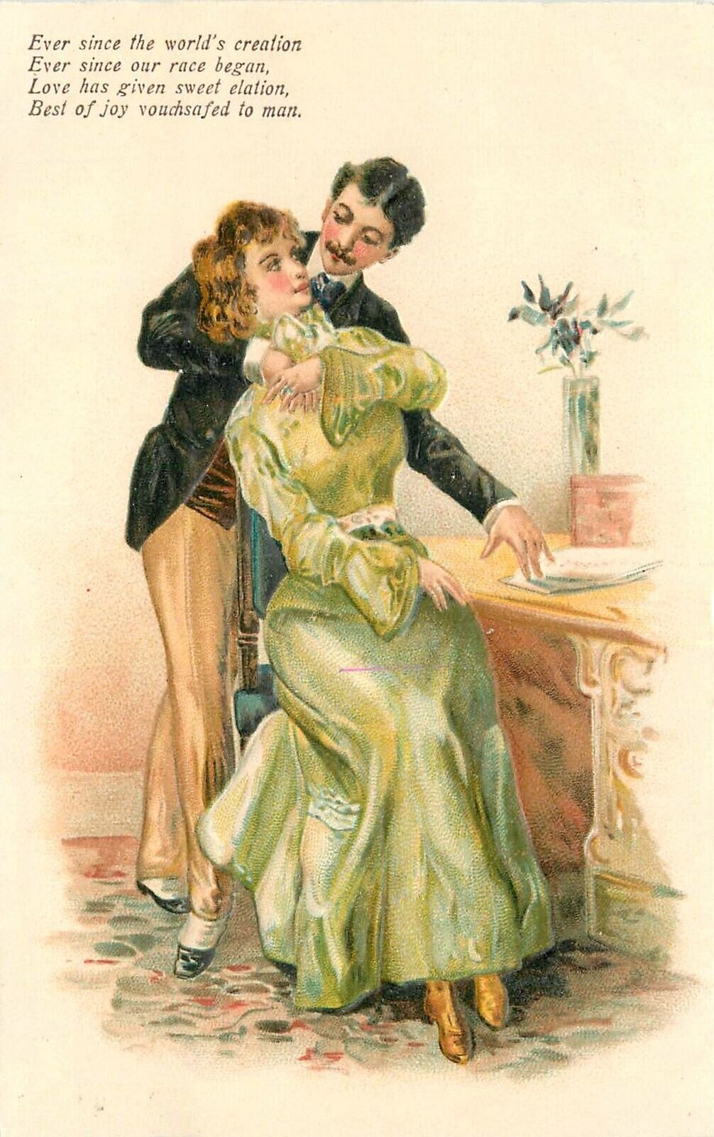 Postcard C-1905 PFB Fashion Couple Woman Romance 23-9034
