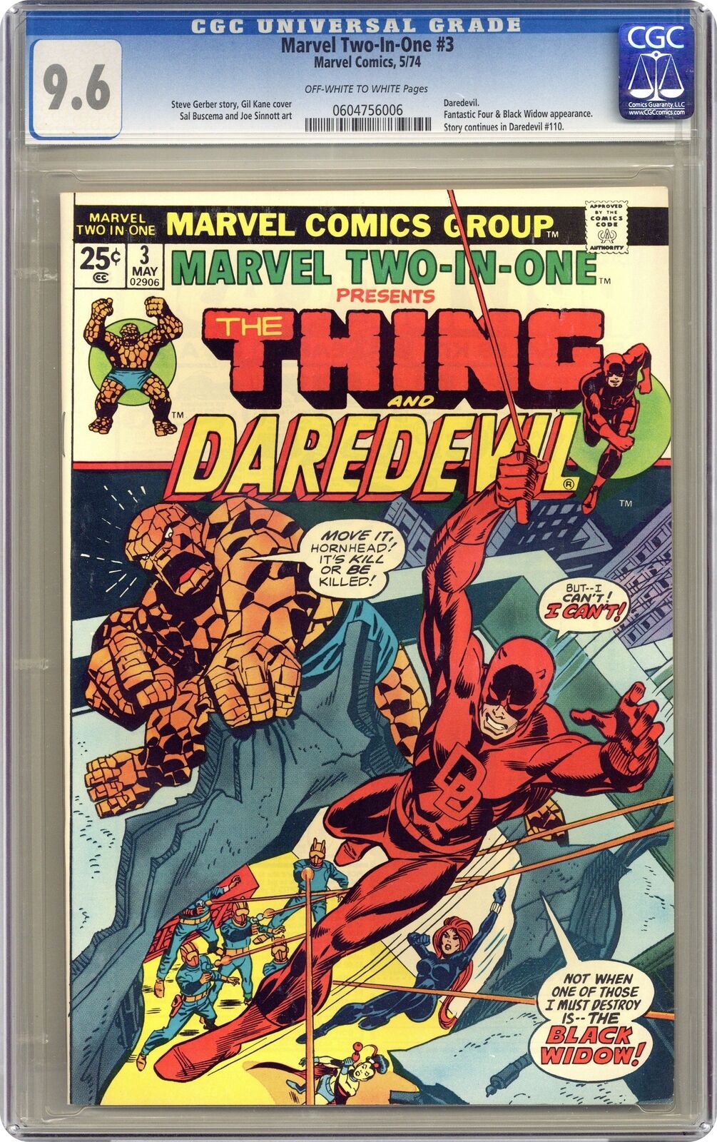 Marvel Two-in-One #3 CGC 9.6 1974 0604756006
