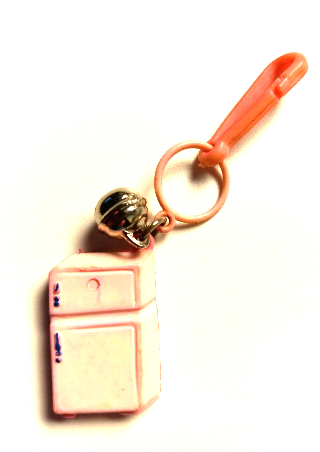 Vintage 1980s Plastic Charm Pink Refridgerator Charms Necklace Clip On Retro