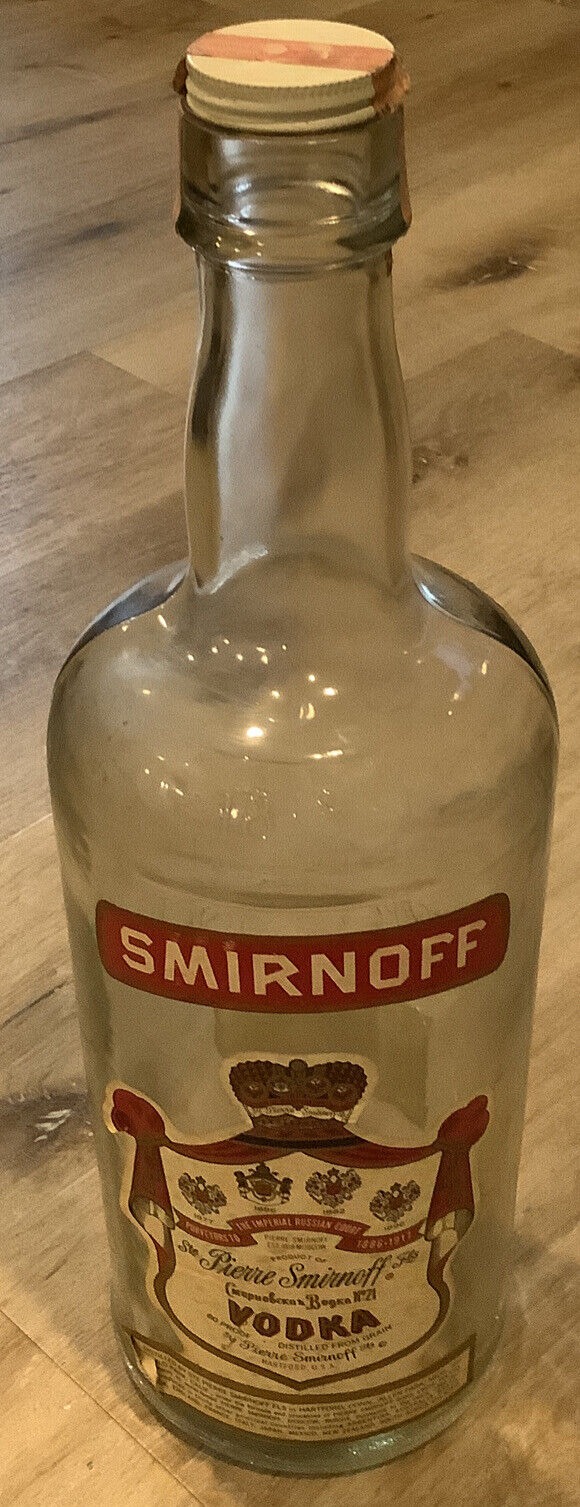 Vintage SMIRNOFF VODKA Glass 1 GALLON Bottle 80 Proof 1979 Great Project Piece