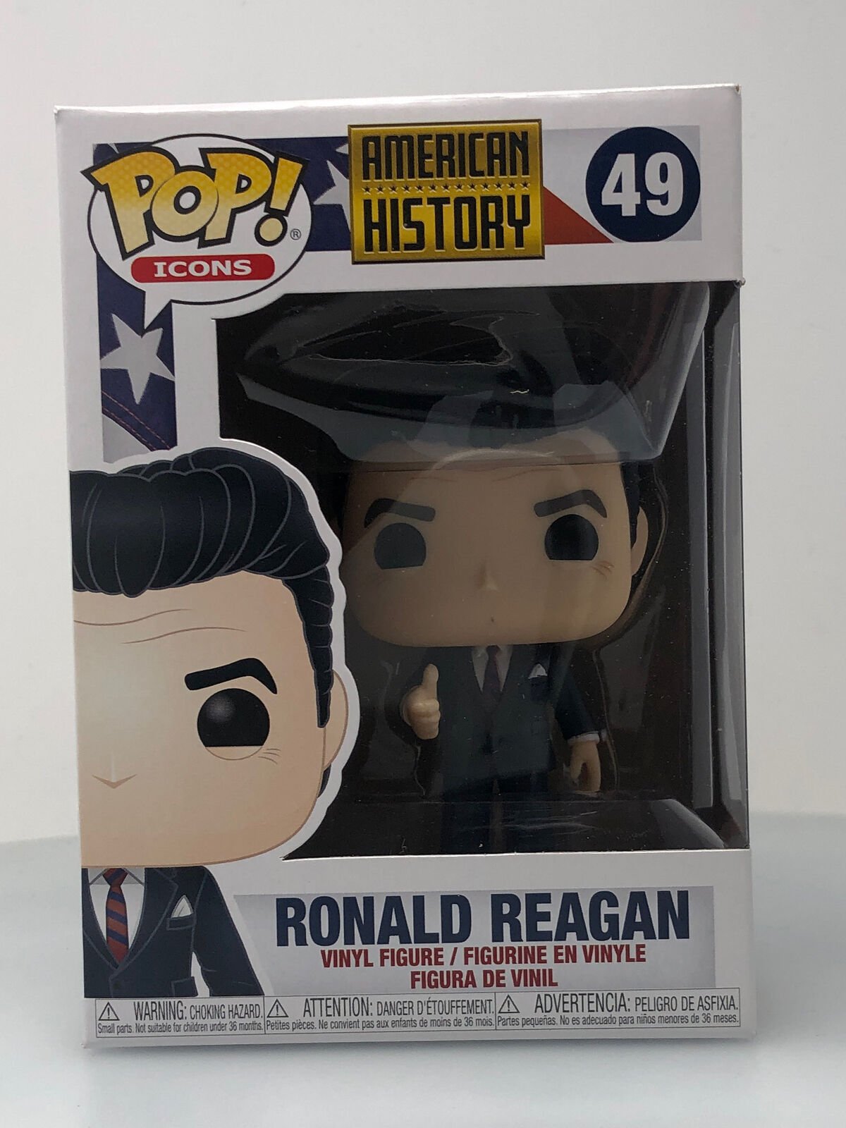 Funko POP Icons American History Ronald Reagan #49 Vinyl Figure DAMAGED