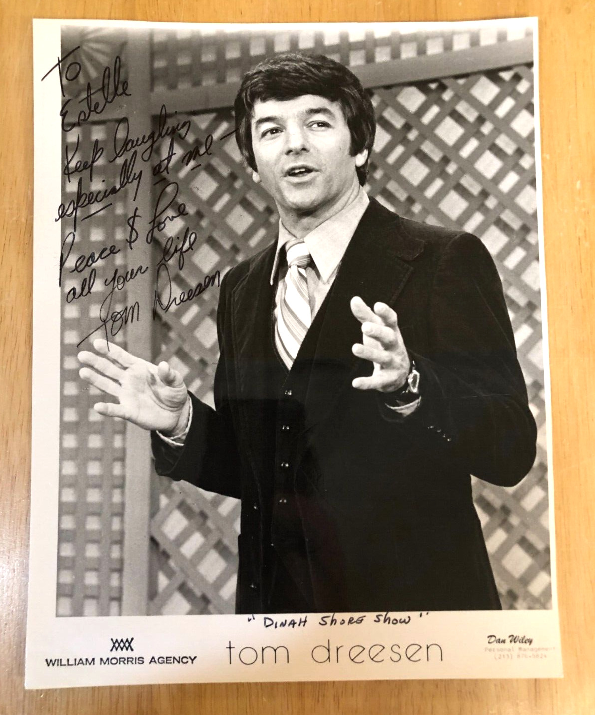 RARE Actor and Stand-up Comedian Tom Dressen Autographed Signed Publicity Photo