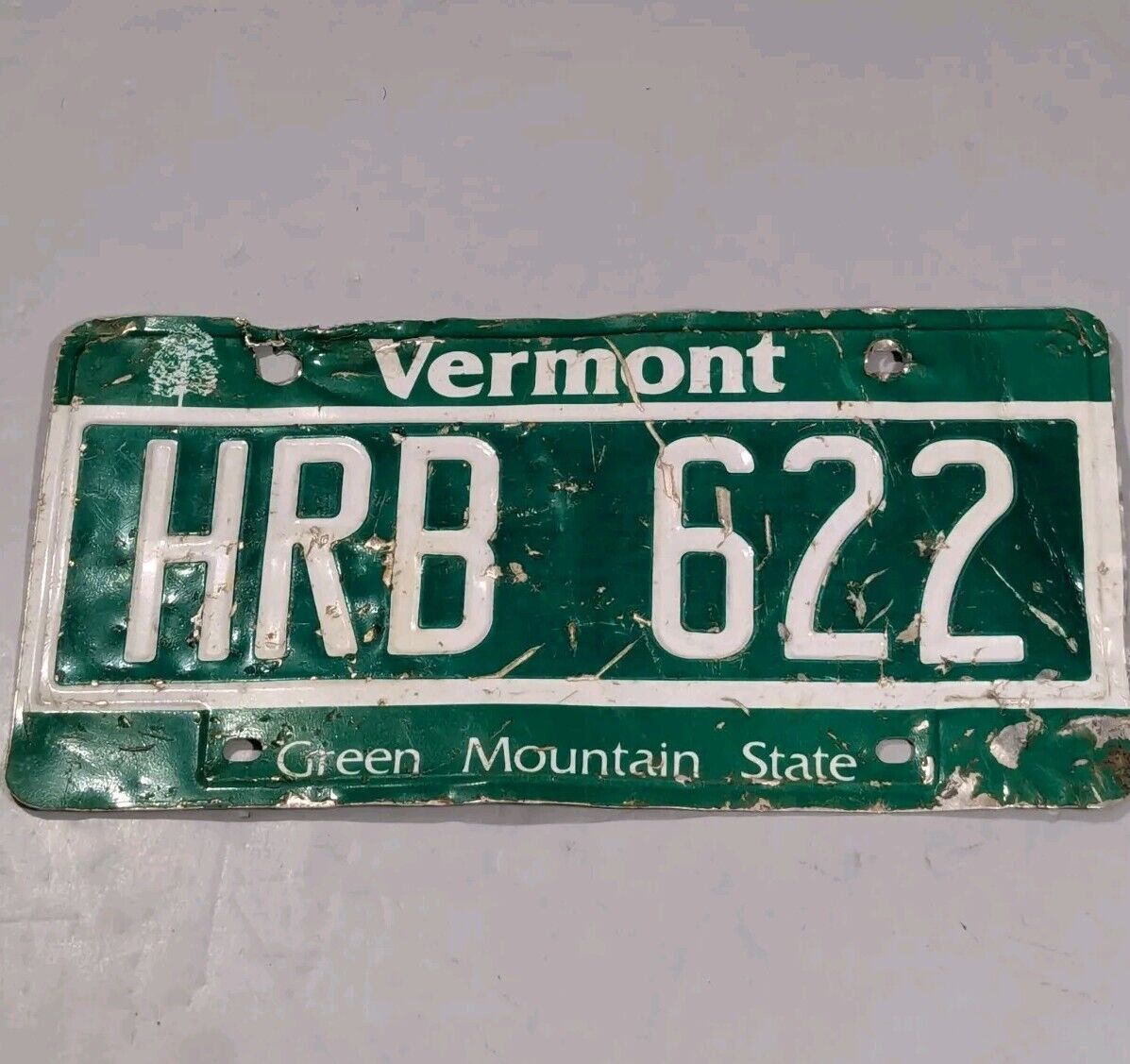 License Plate Vermont Green Mountain State Maple Tree HRB 622 Expired 
