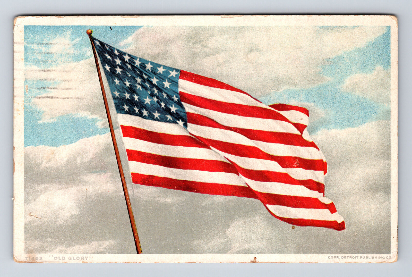 1917 Old Glory American Flag Buffalo NY PHOSTINT Detroit Publishing Postcard