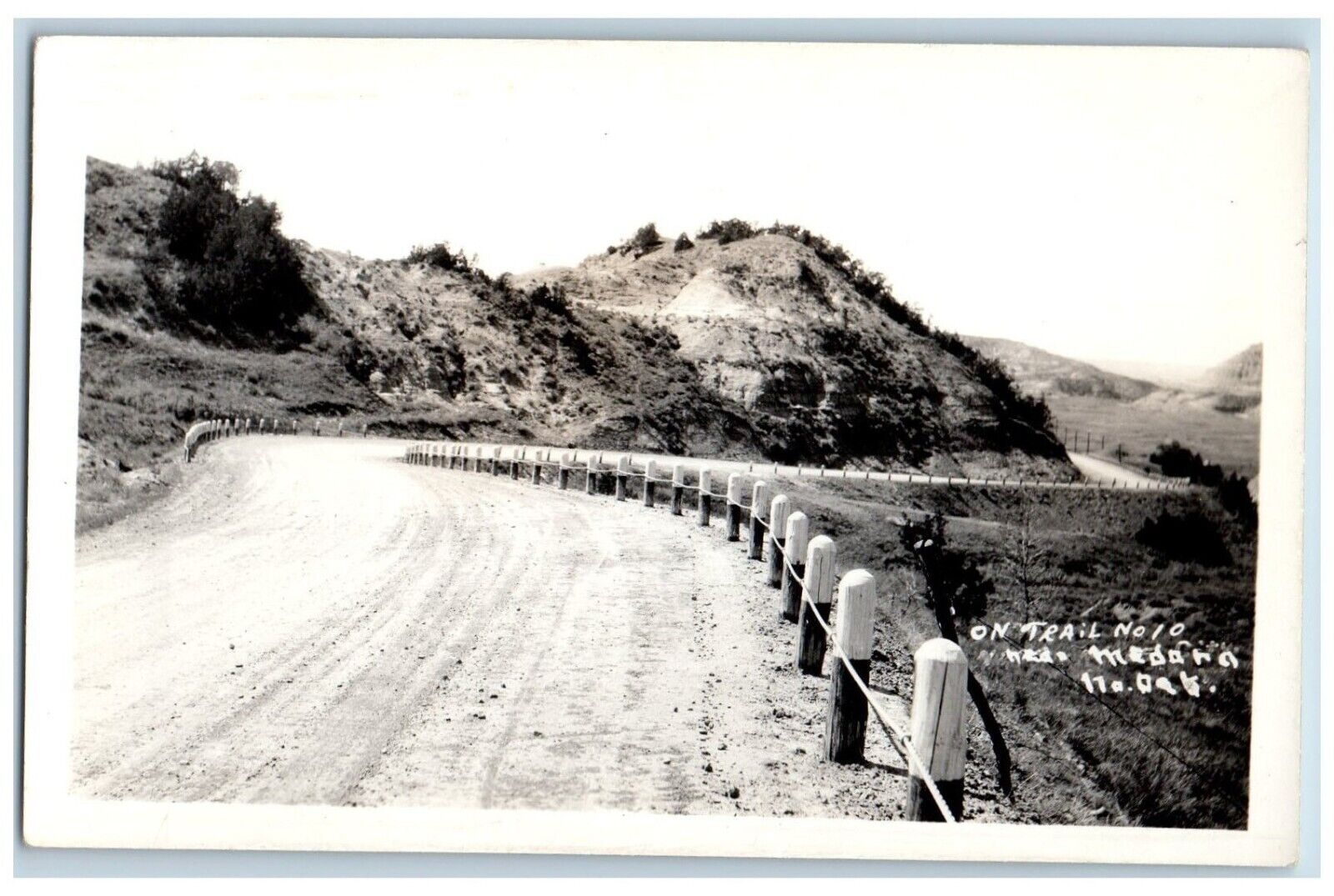 Medora North Dakota ND Postcard RPPC Photo On Trail Dirt Road Scene c1910\'s