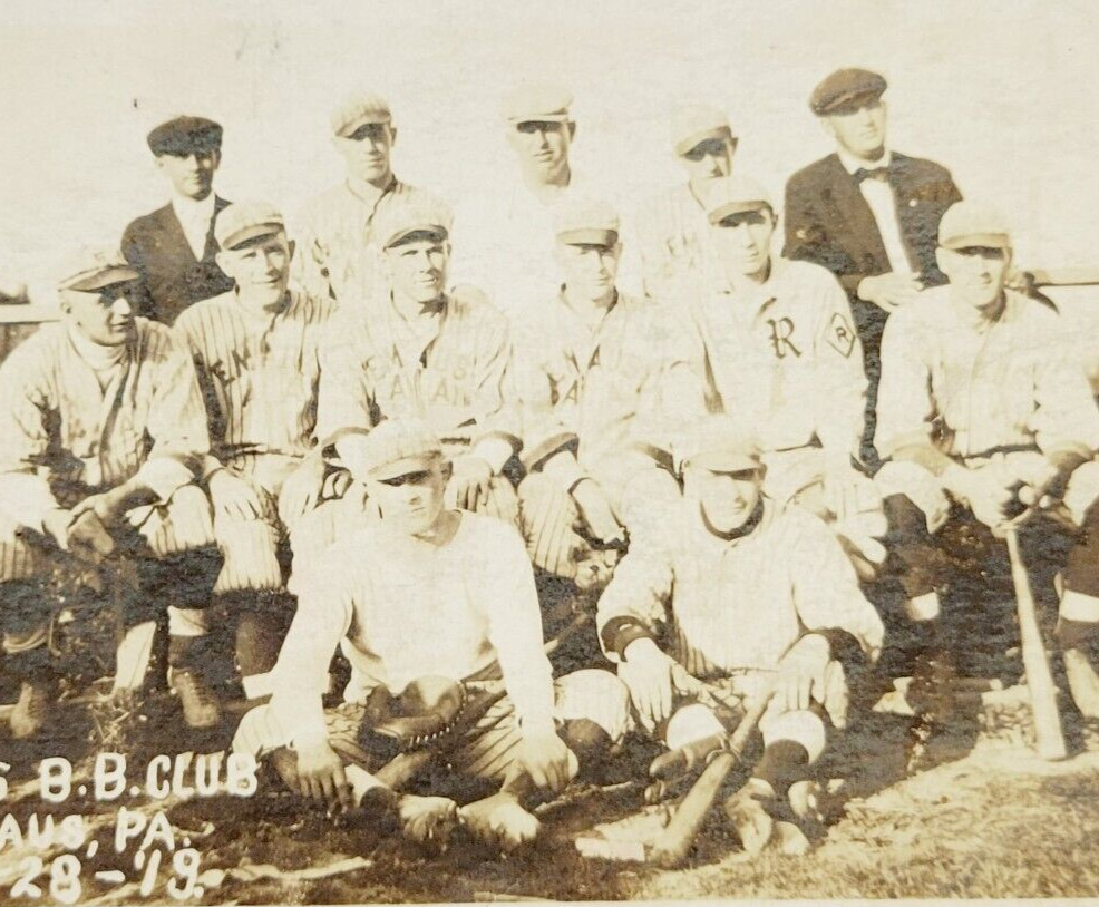 Rare 1919 Emmaus Pennsylvania Baseball Team Postcard Sports Emaus Lehigh PA