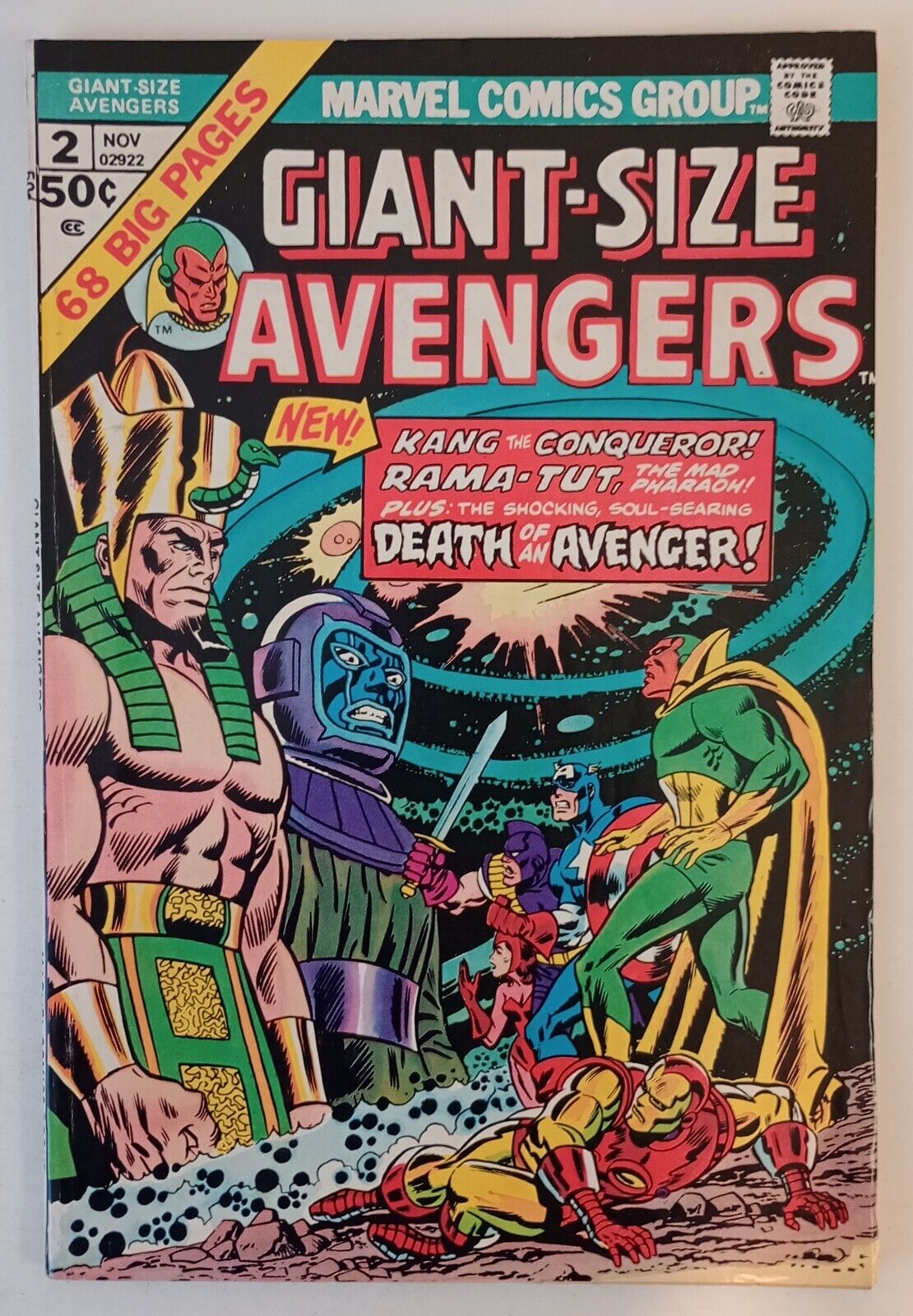 Giant-Size Avengers #2 (Death of The Swordsman/ Kang, Rama-Tut app.) Key 1974