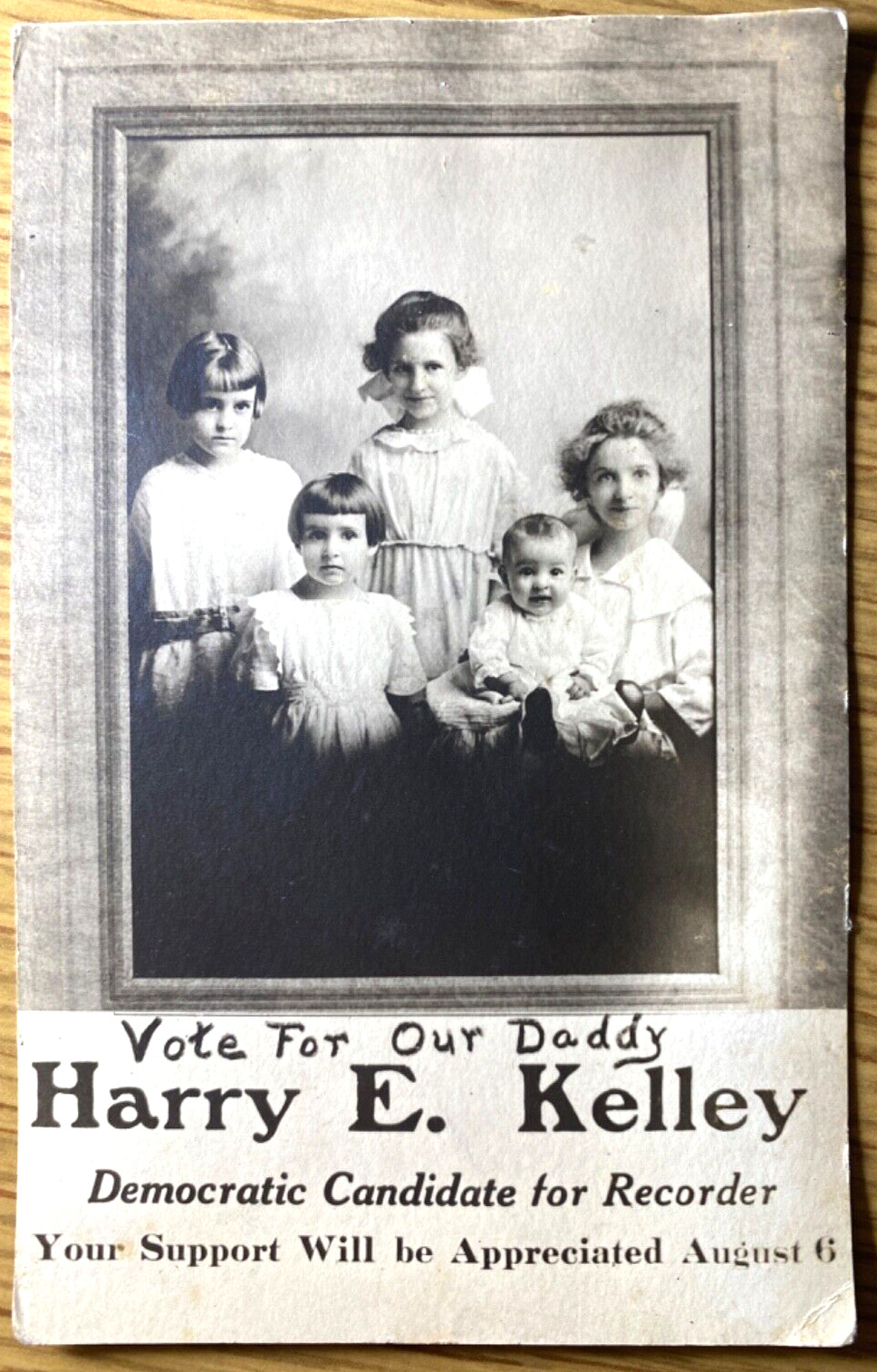 1918 RPPC - VOTE FOR HARRY E. KELLEY real photo postcard FORT SMITH, ARKANSAS?