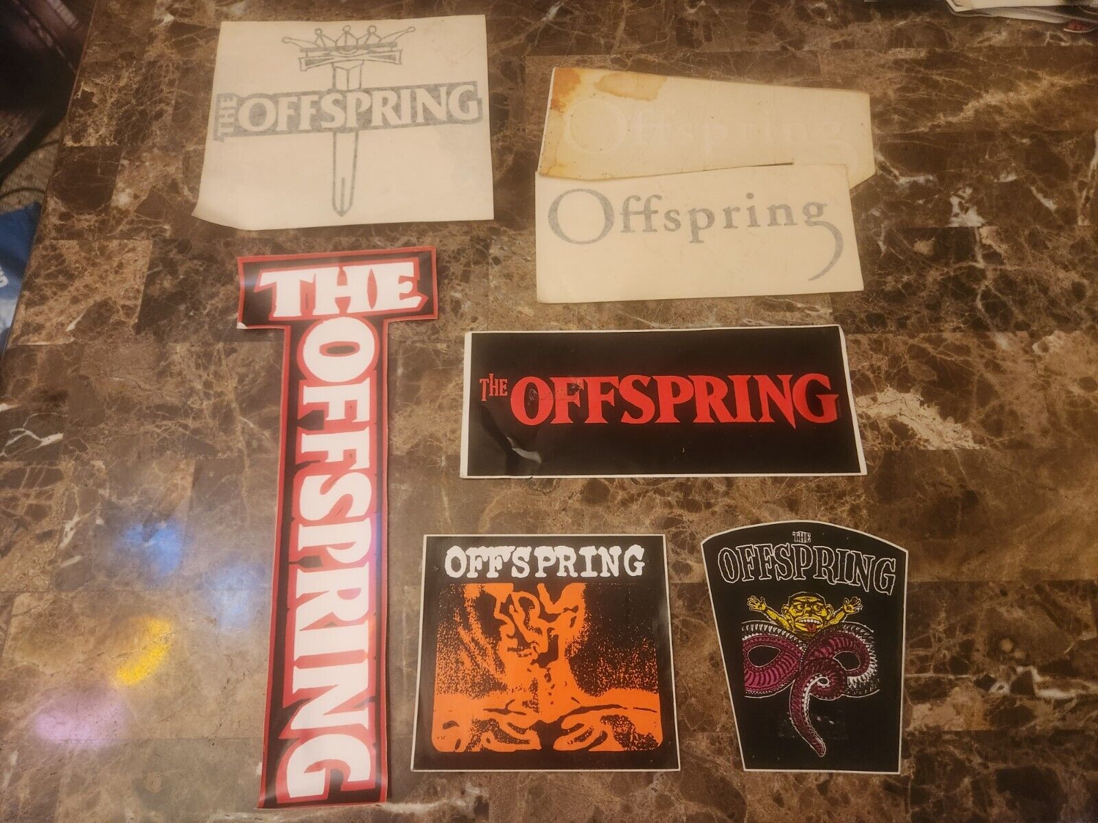 VTG THE OFFSPRING STICKER LOT OF 7 RARE 90\'S 00\'S ROCK METAL WINDOW CAR DECAL 