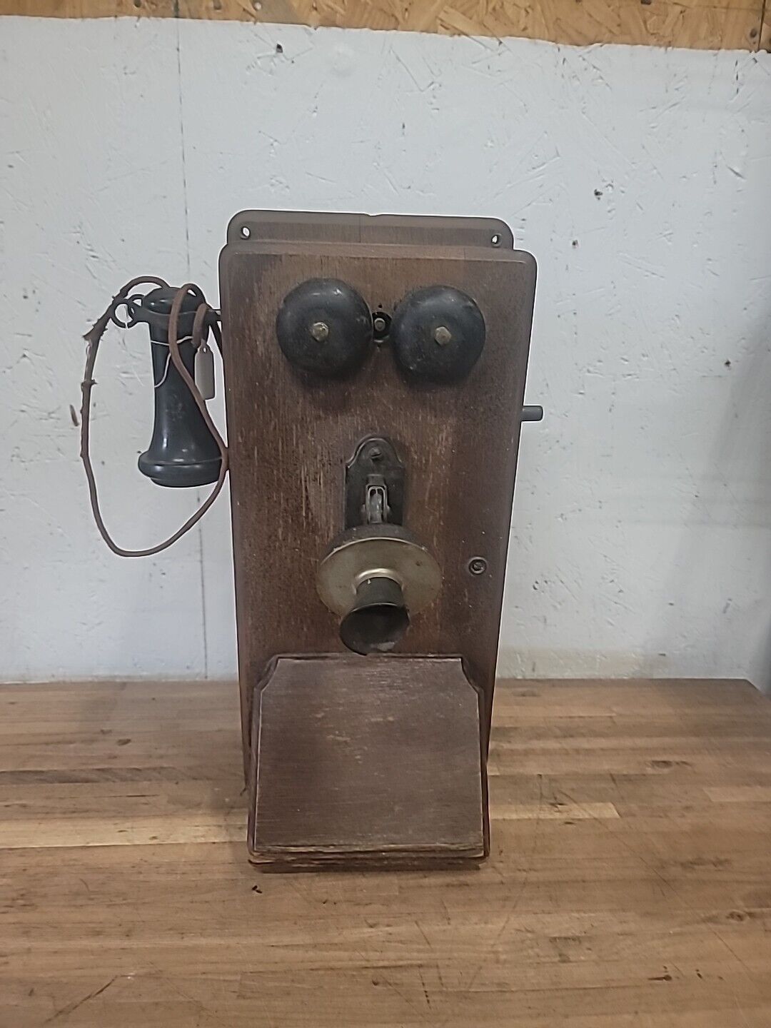 Antique Stromberg Carlson Wood Wall Hand Crank Telephone