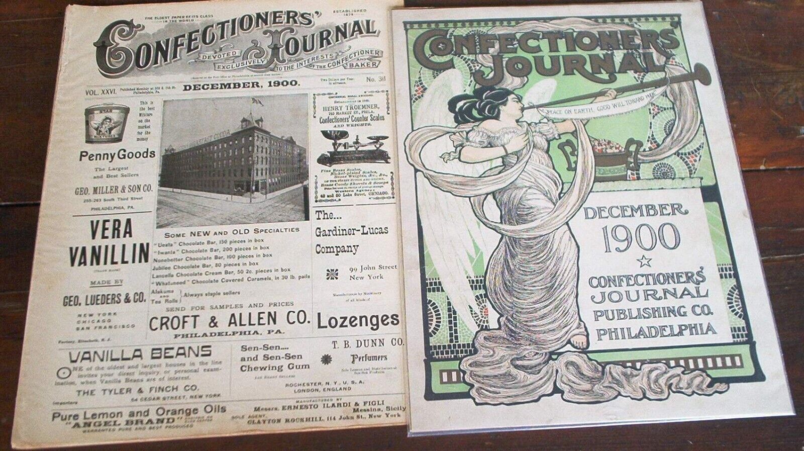 1900 Confectioners' Journal Art Nouveau Cover & 30 large pages Candy Candies