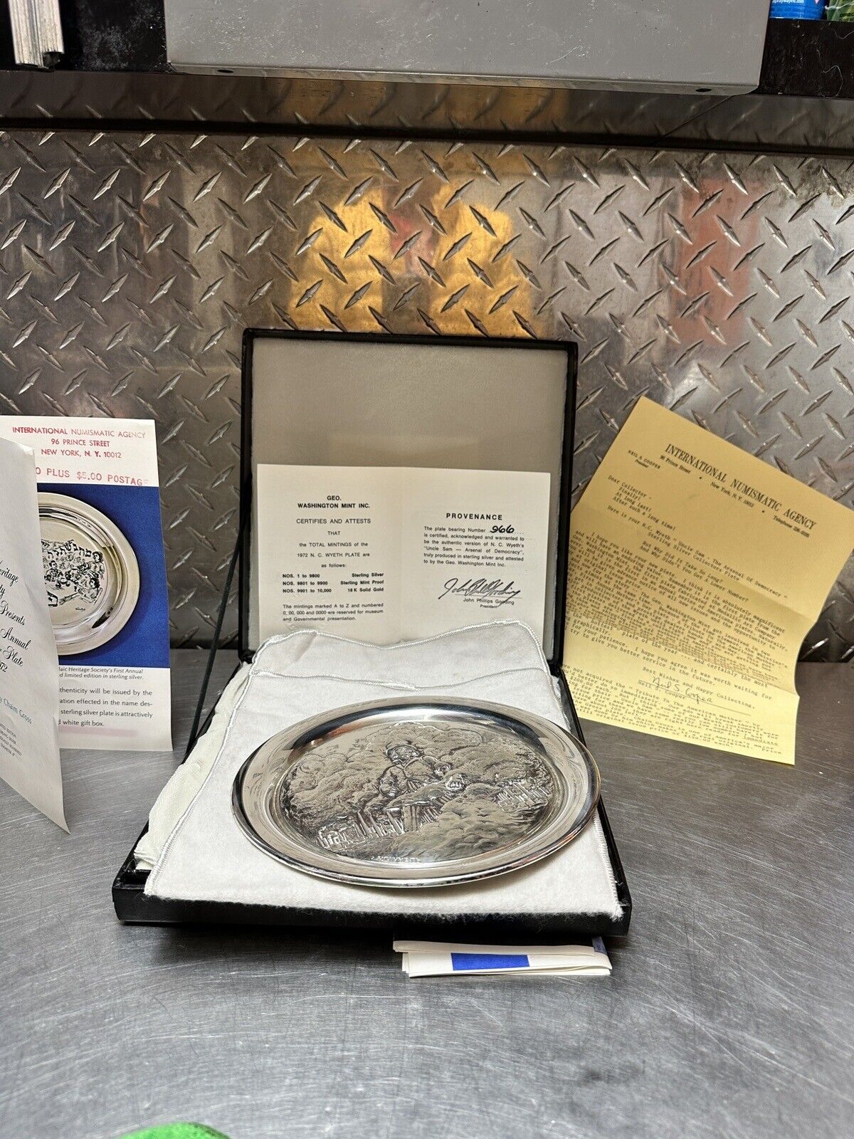 1972 N.C. Wyeth Collector's Plate Edition Sterling Silver with Box