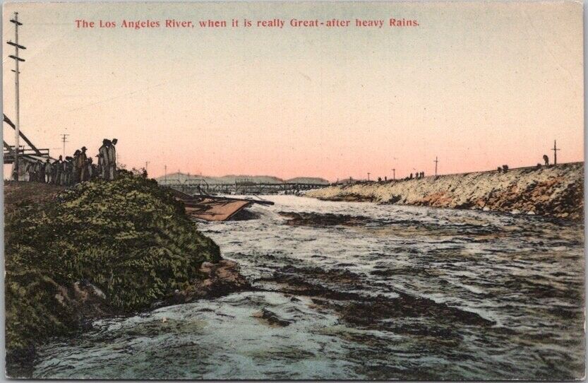 1910s LOS ANGELES Postcard L.A. RIVER \