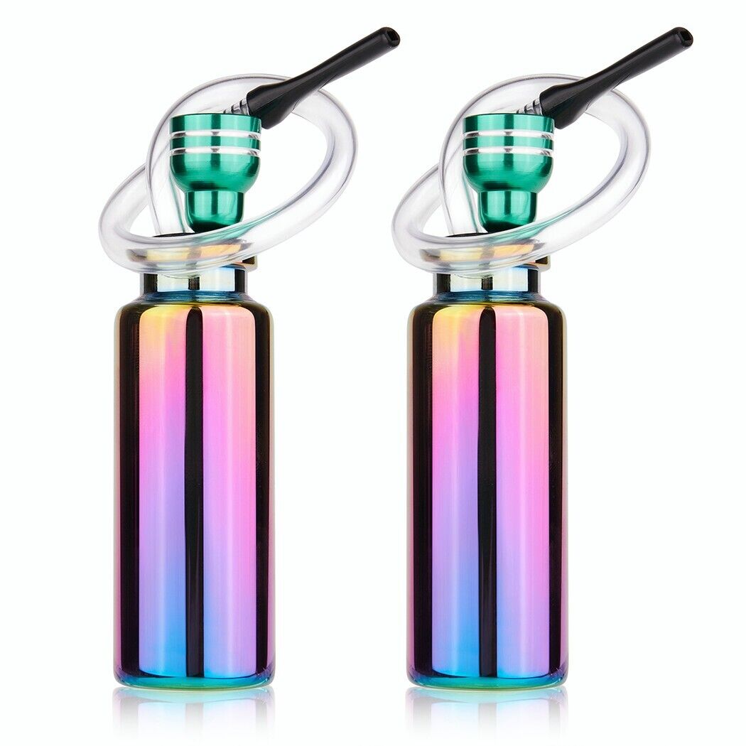 2PC Portable Mini Glass Bong With Box Bongos for Smoking Tobacco Water Pipe