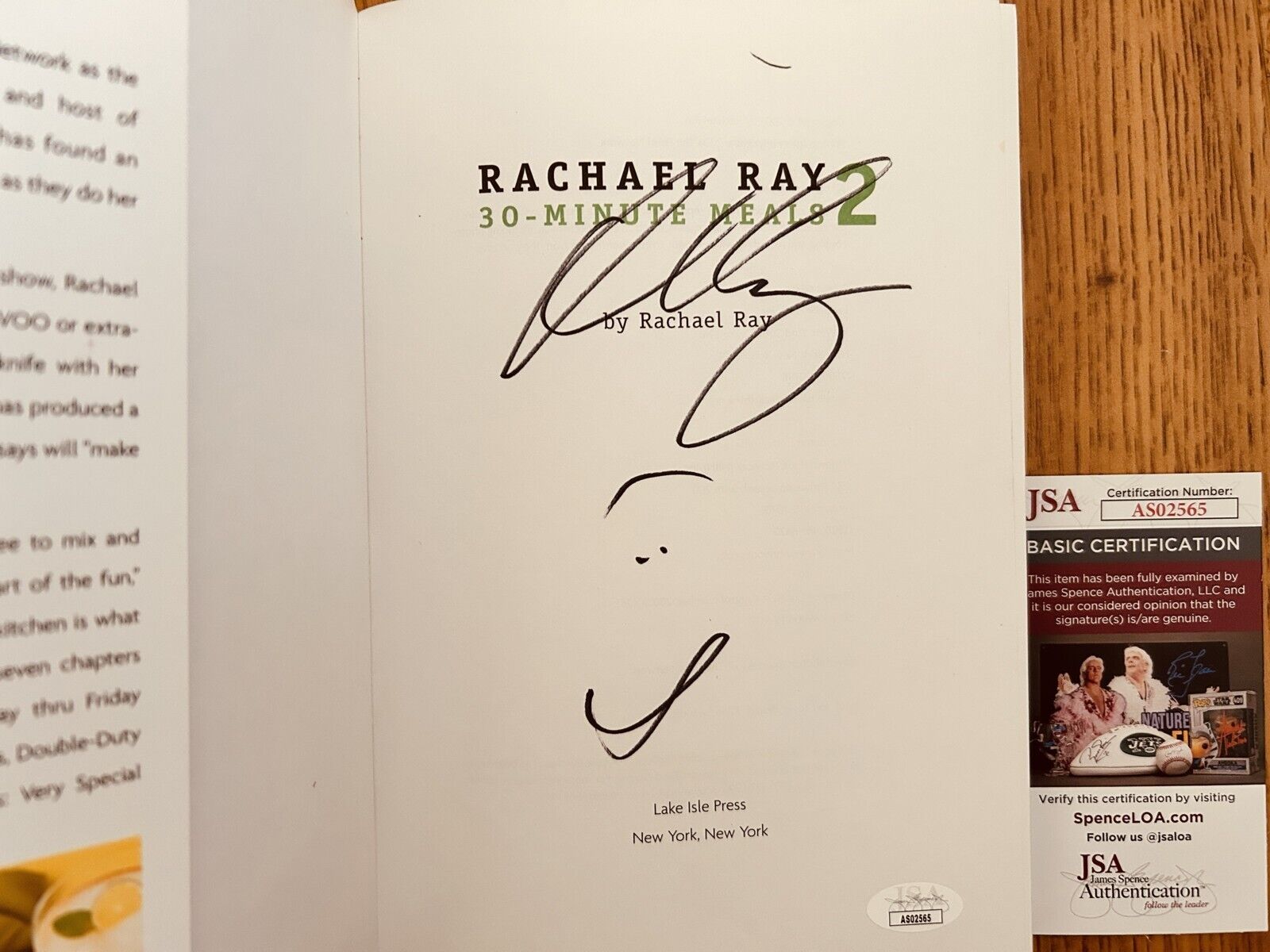 Rachael Ray autographed signed autograph 30 Minute Meals paperback cookbook JSA