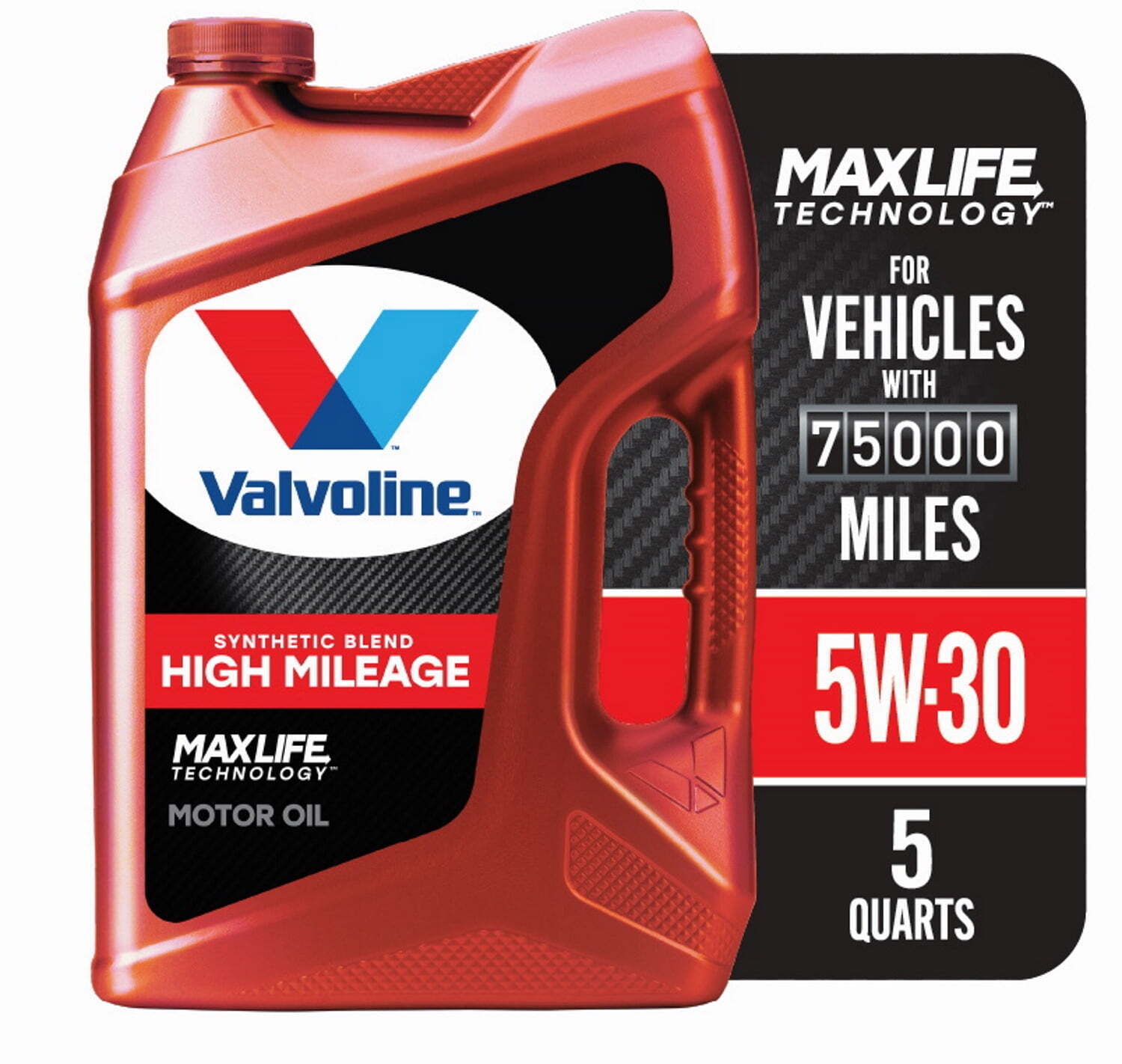 High Mileage with MaxLife Technology SAE 5W-30 Synthetic Blend Motor Oil 5 QT