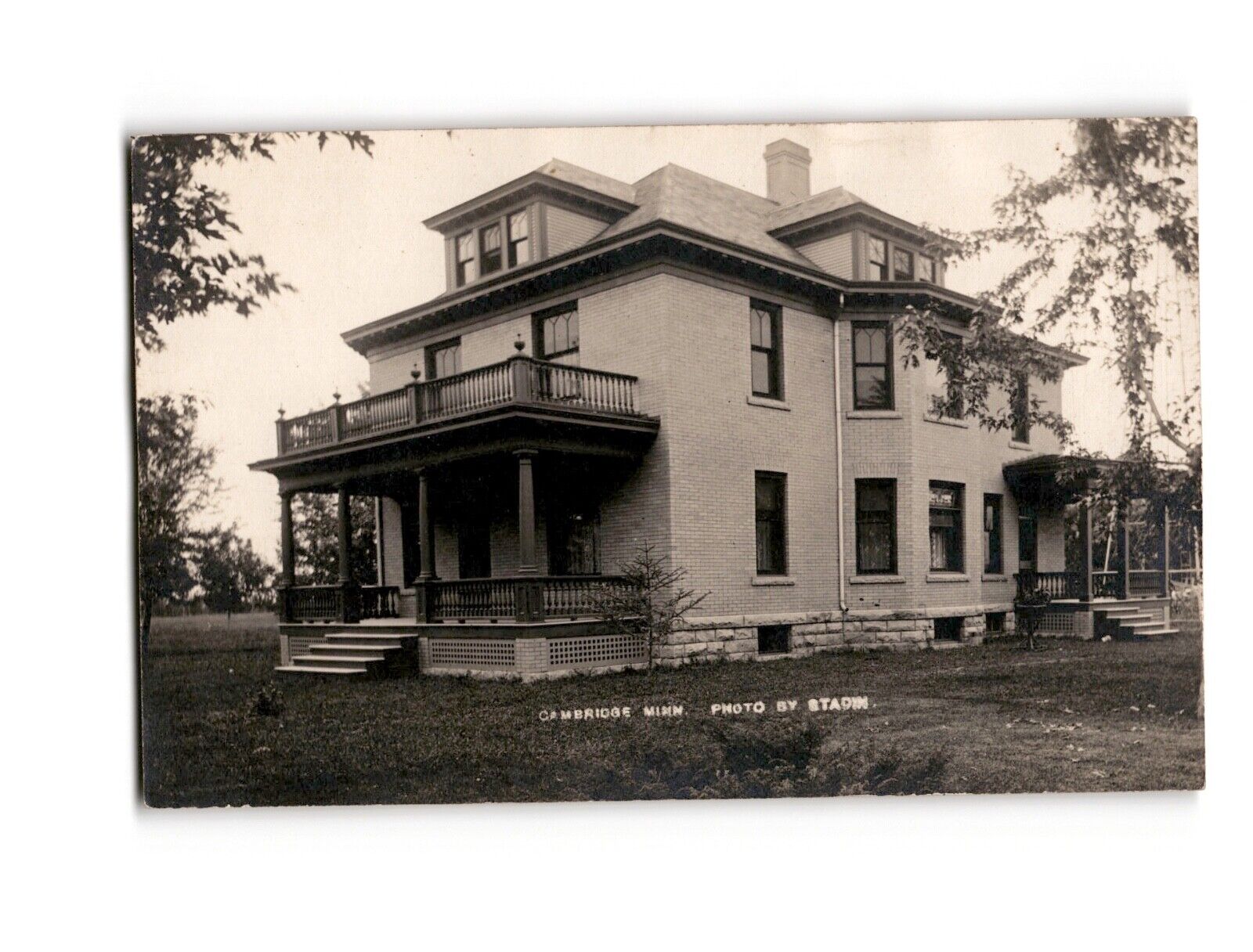 1914 RPPC Vintage Postcard Pastor's House Cambridge Minnesota