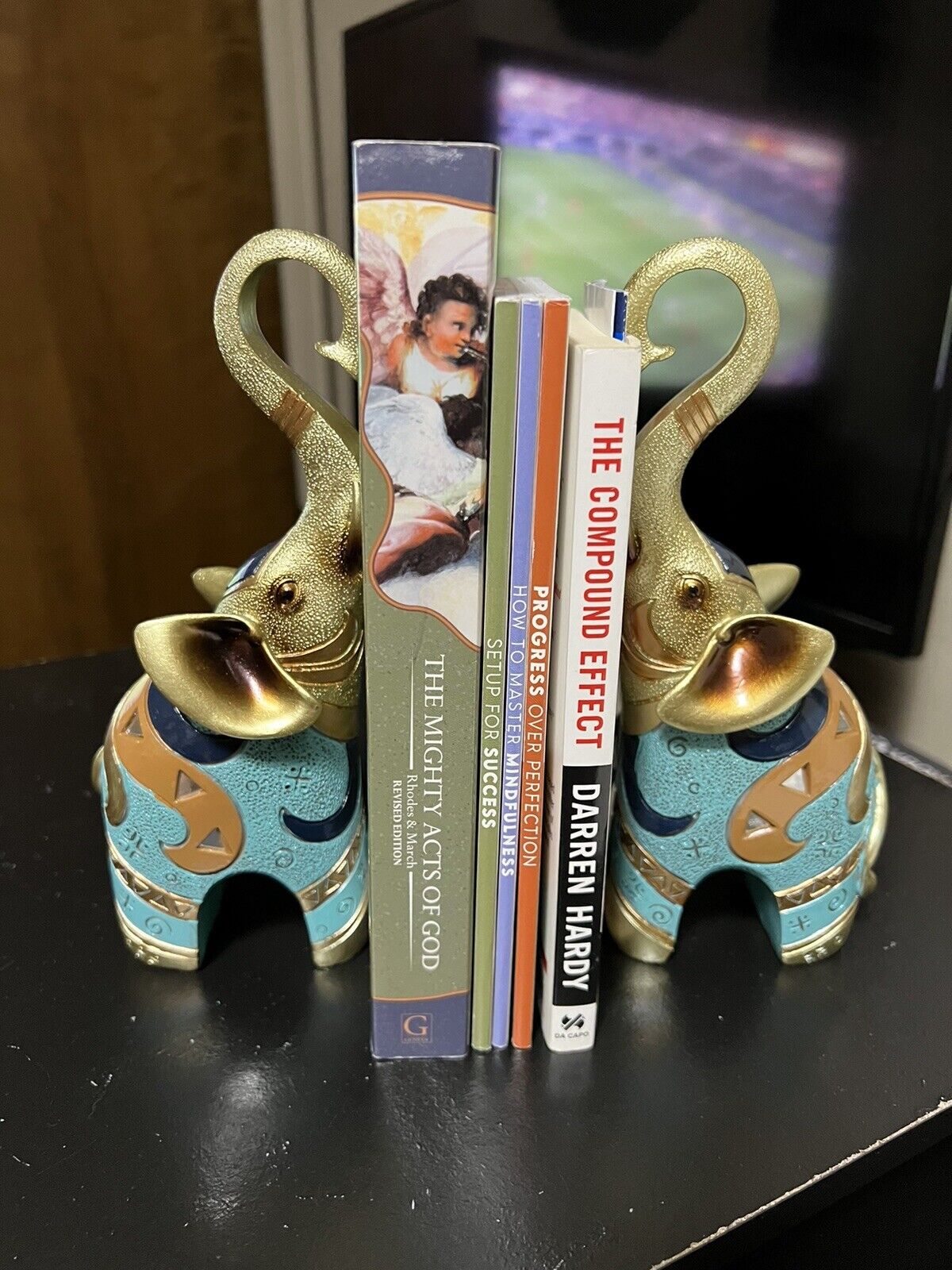 Bookends Art Deco Elephants From India