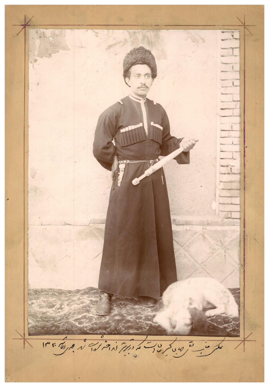 An Army Officer, Tabriz, Iran.  Photographer: unkown. Qajar, Persia.  Tirage