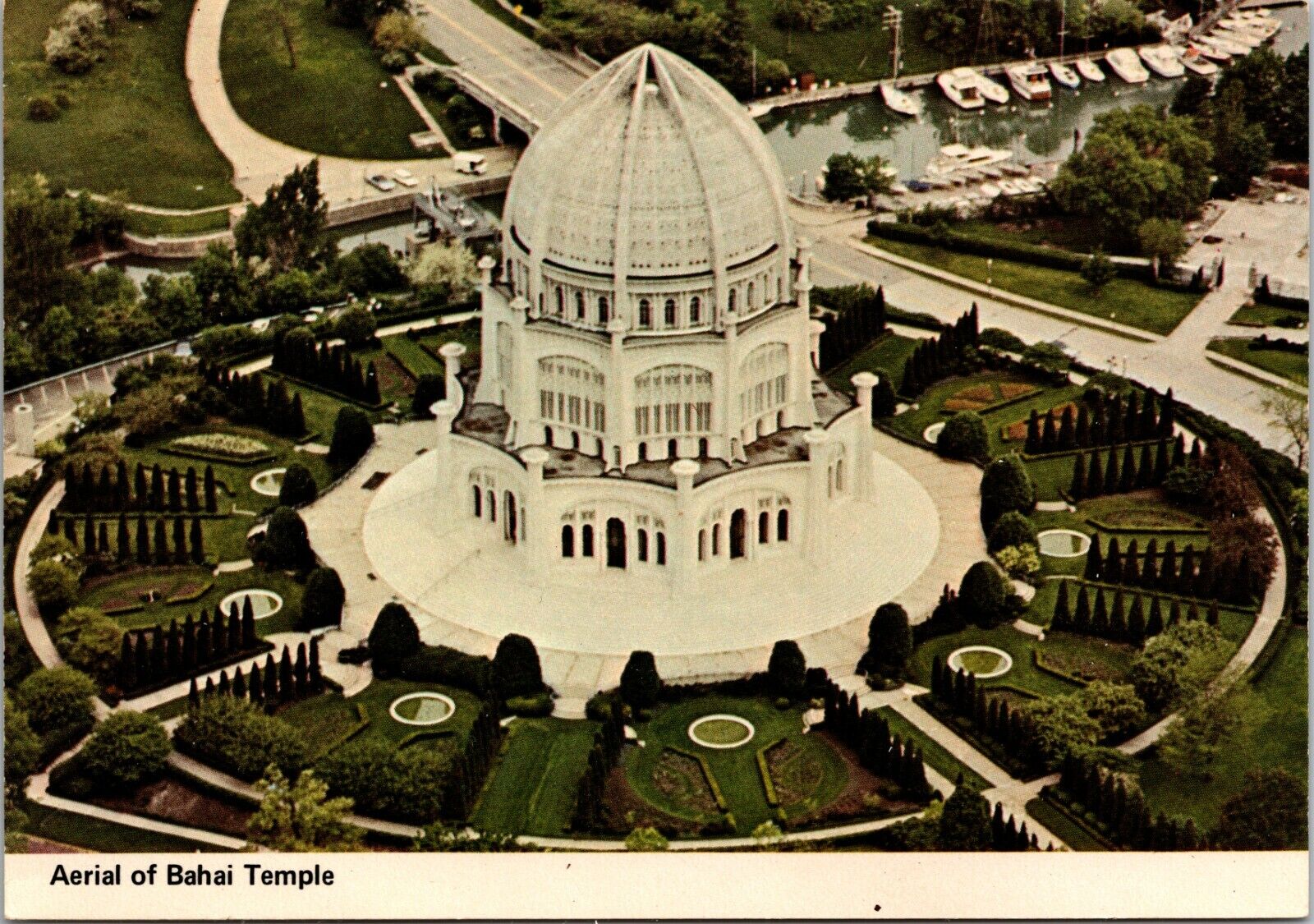 Wilmette Illinois IL Baha\'i Domed House Of Worship Postcard 1964 pc123